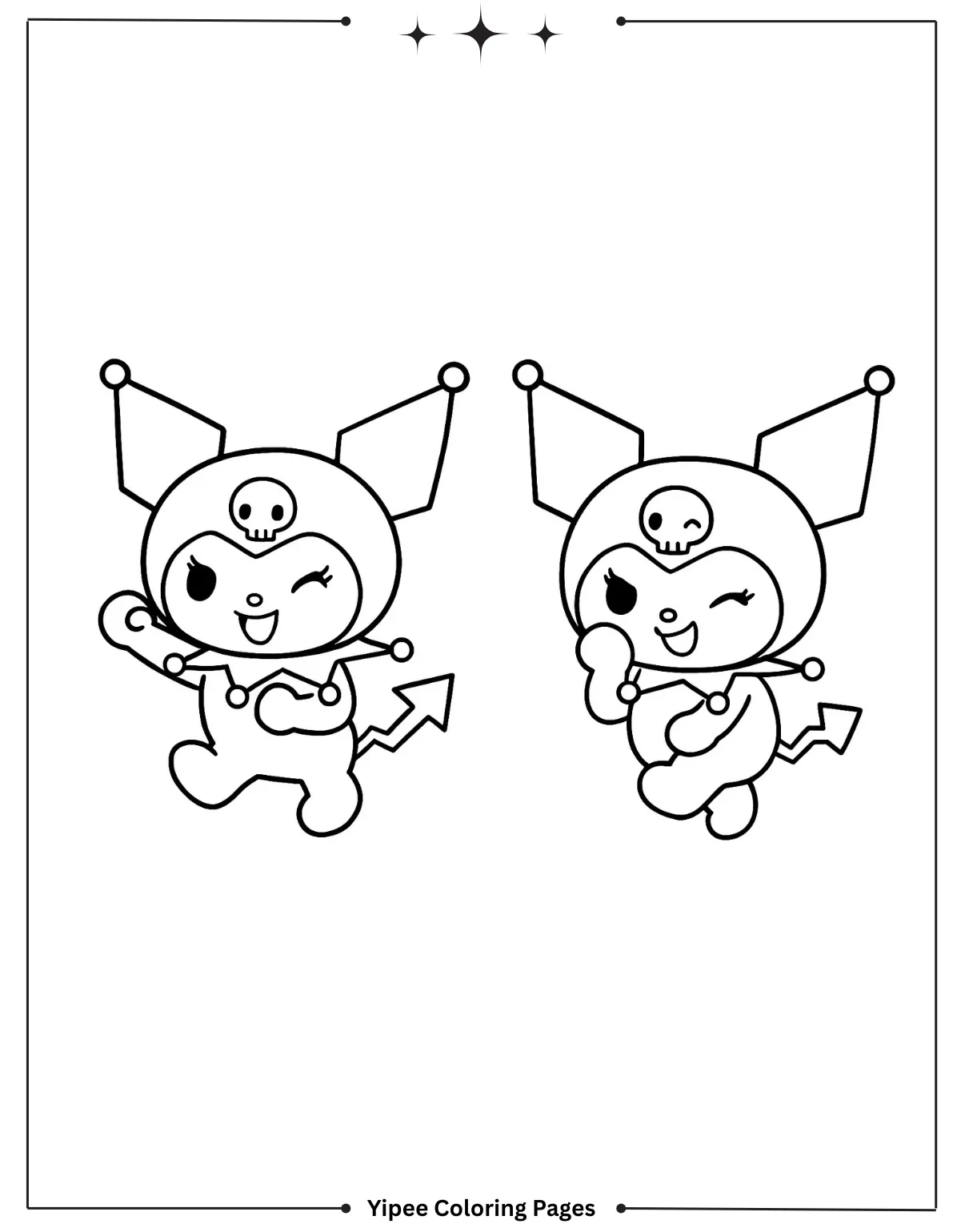 kuromi Coloring pages By Yipee Coloring Pages Kuromi with friend