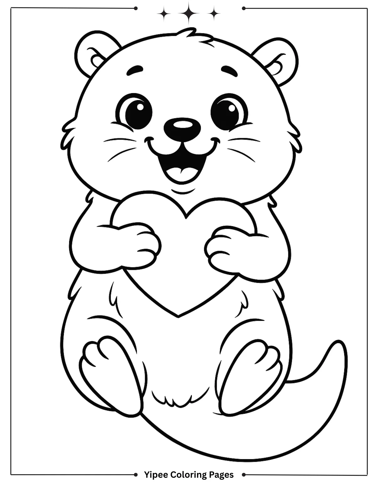 Lovely otter coloring sheet
