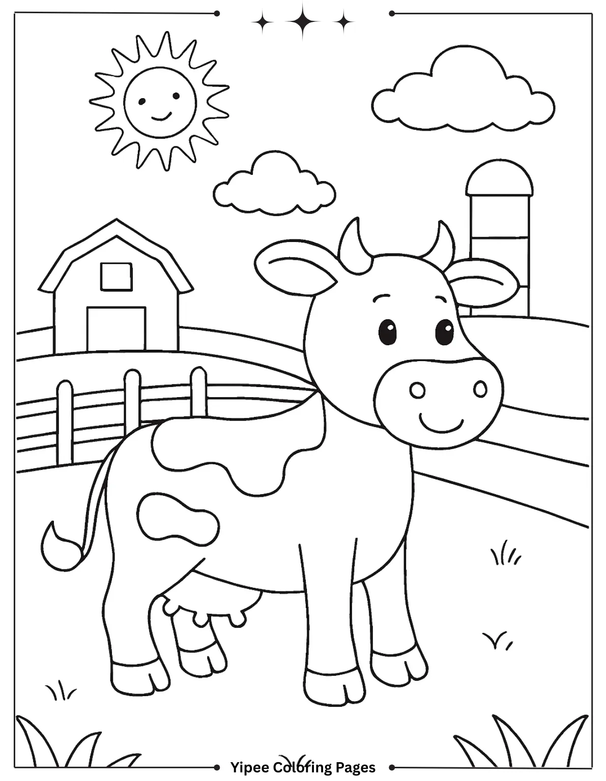 Realistic Baby Cow Coloring Page