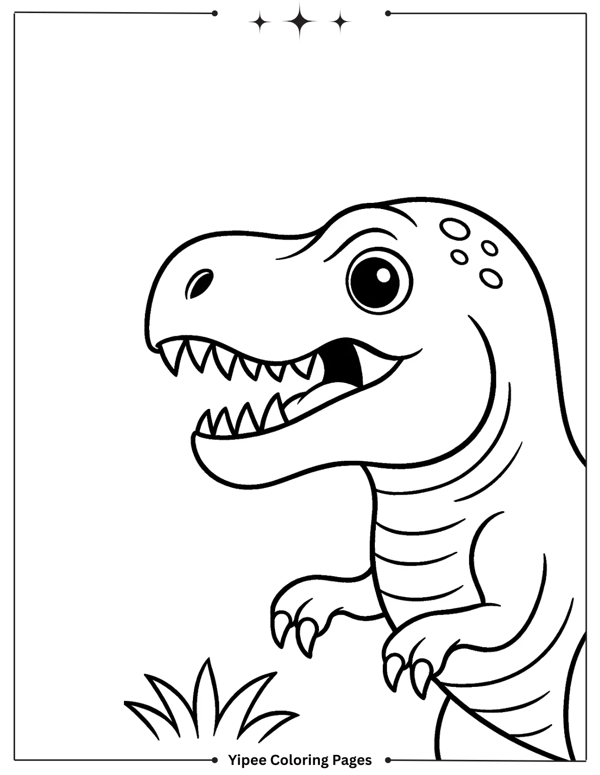 T-Rex Portait Coloring Page