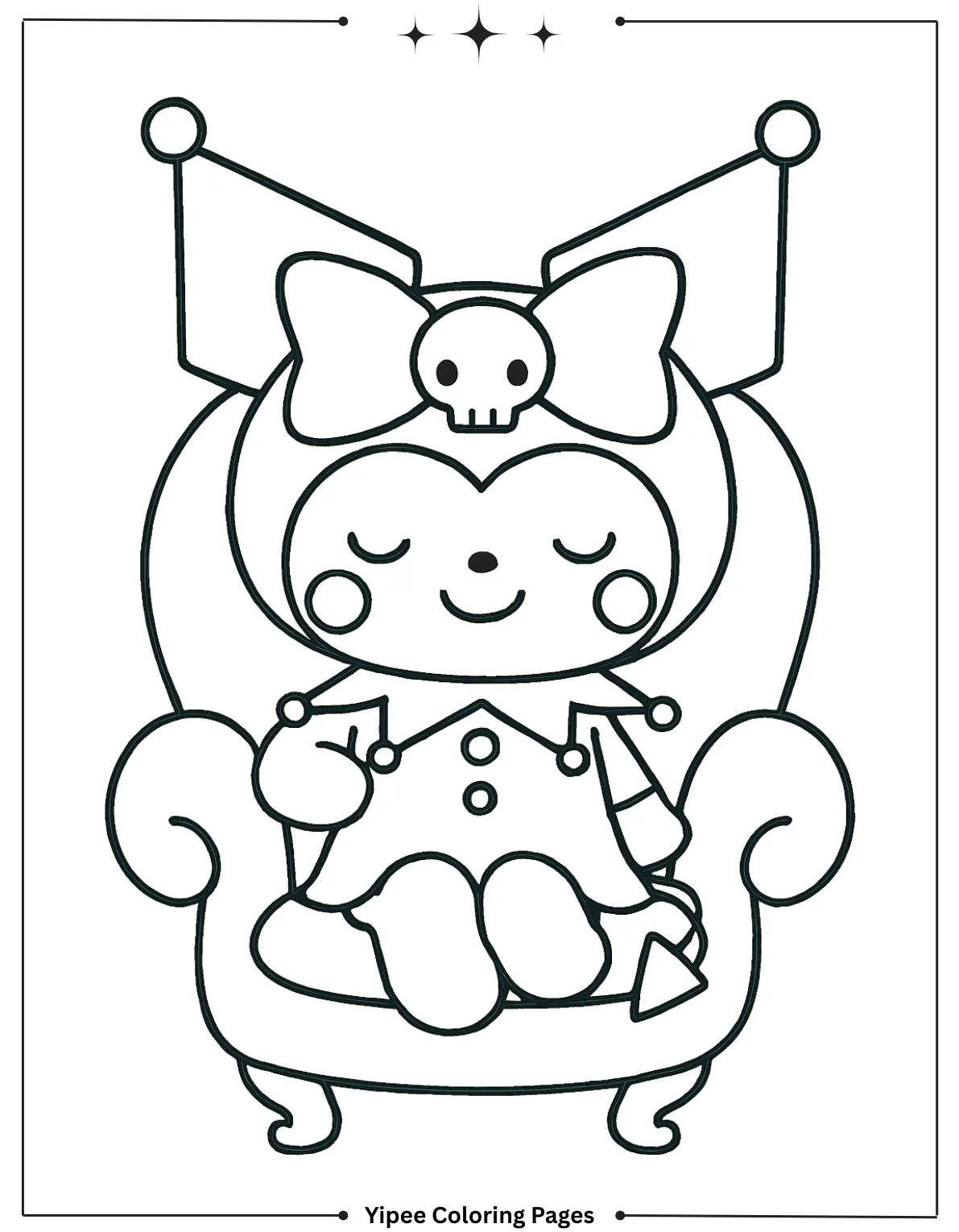 kuromi Coloring pages By Yipee Coloring Pages Toddlers coloring cute Kuromi kupage