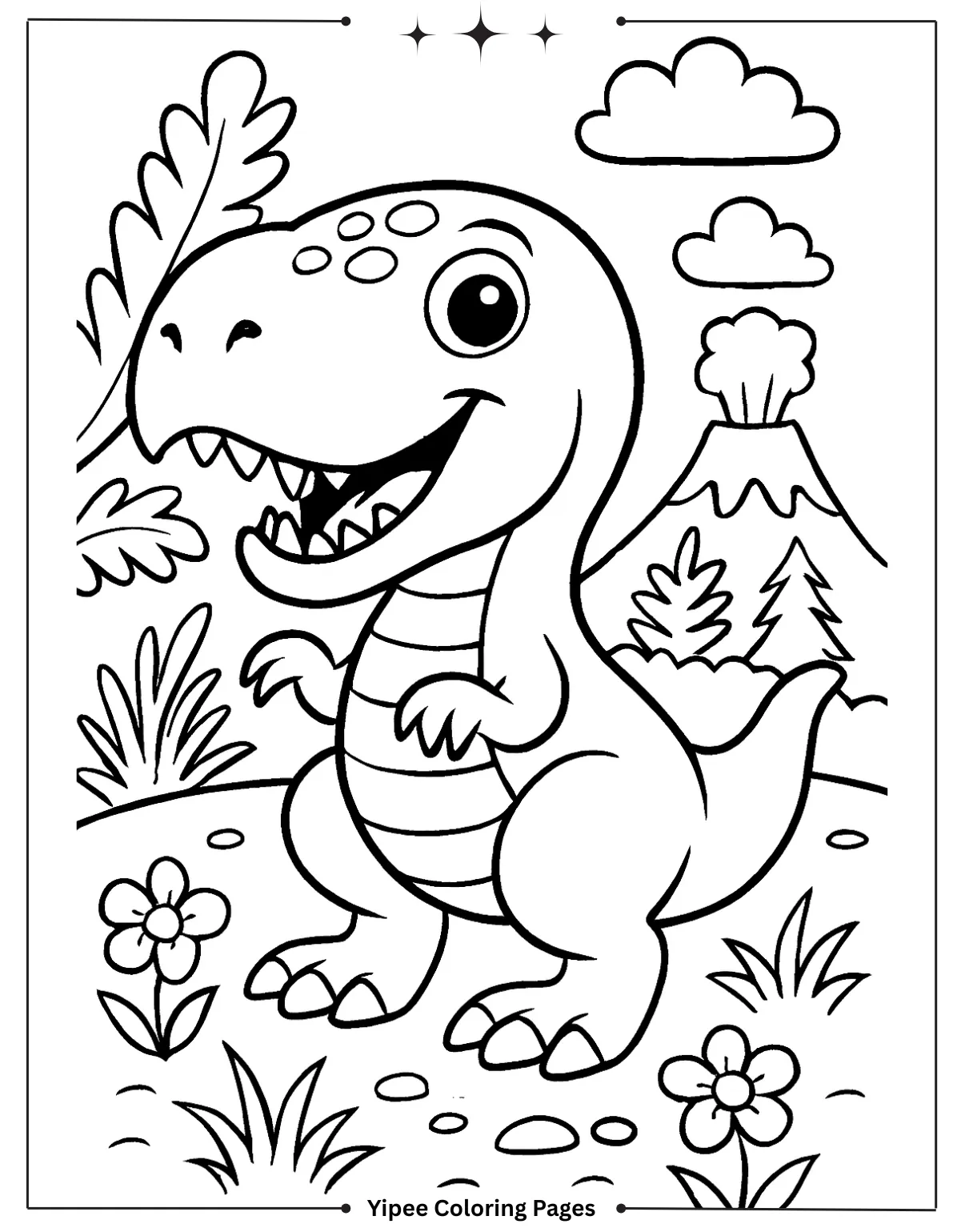 cute t rex coloring sheet