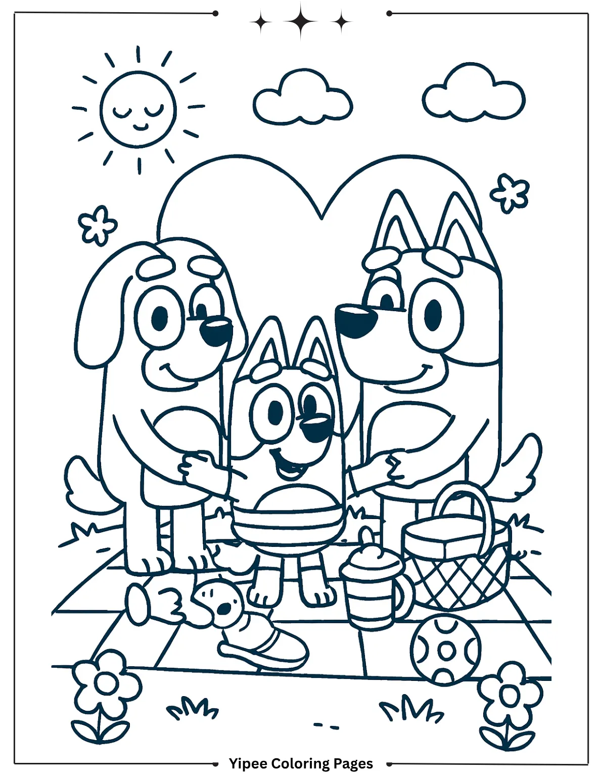 Bluey Dad Bandit And Mum Chilli Coloring Page