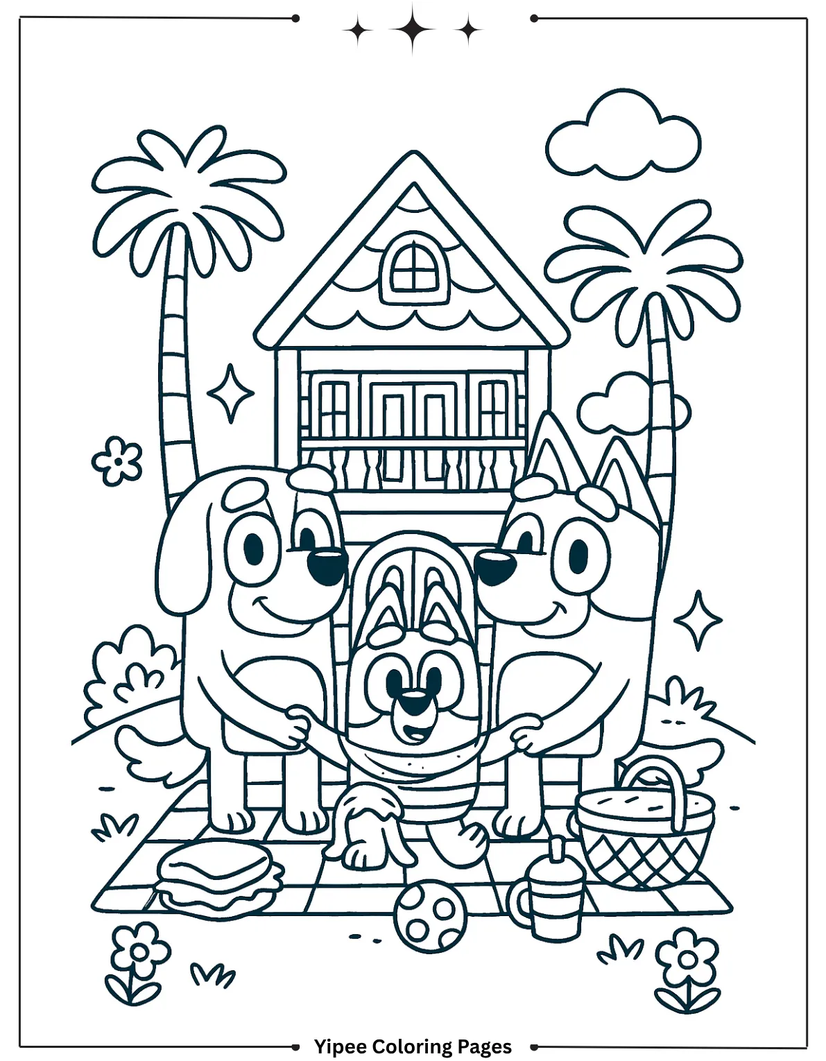 Bluey House Coloring Page