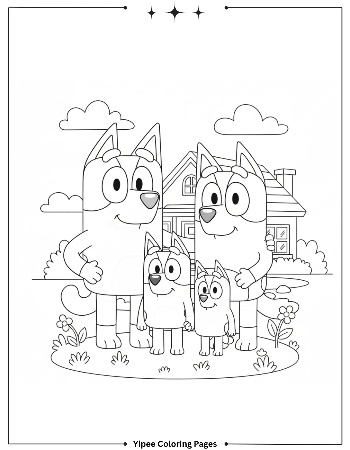 Bluey family is ready for you to color