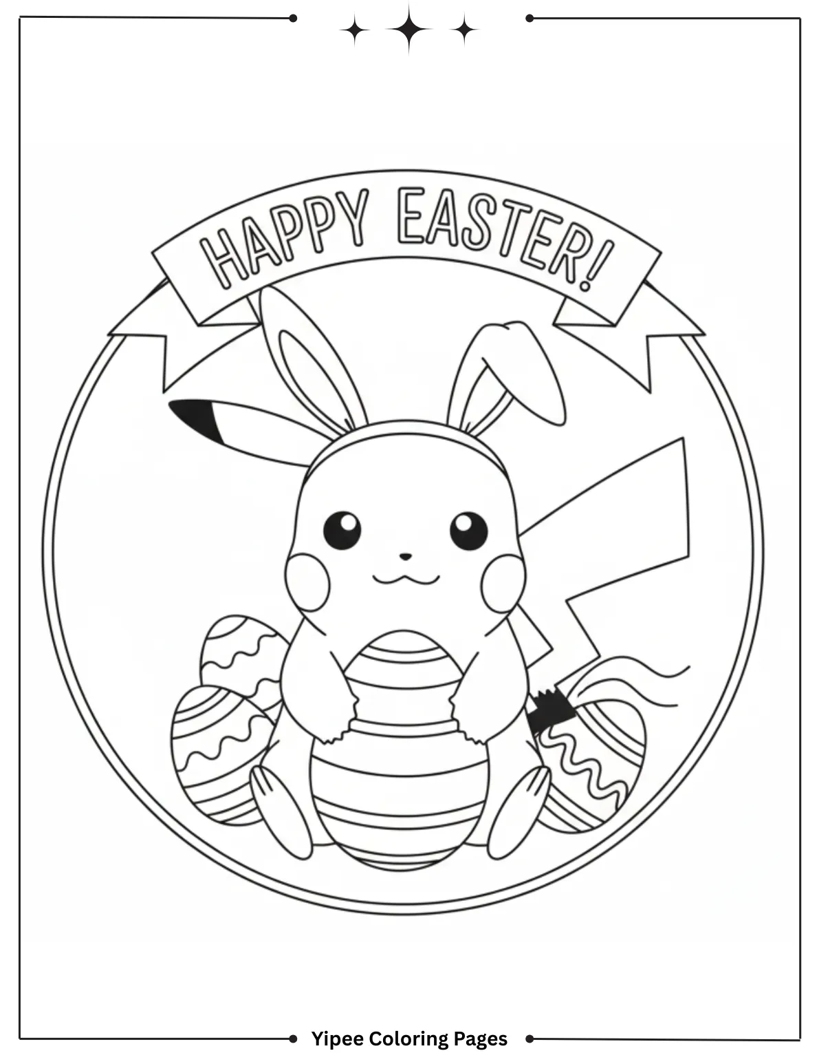 Pikachu Coloring Pages Free For Kids & Adults Celebrate with Pikachu on this fun birthday coloring page