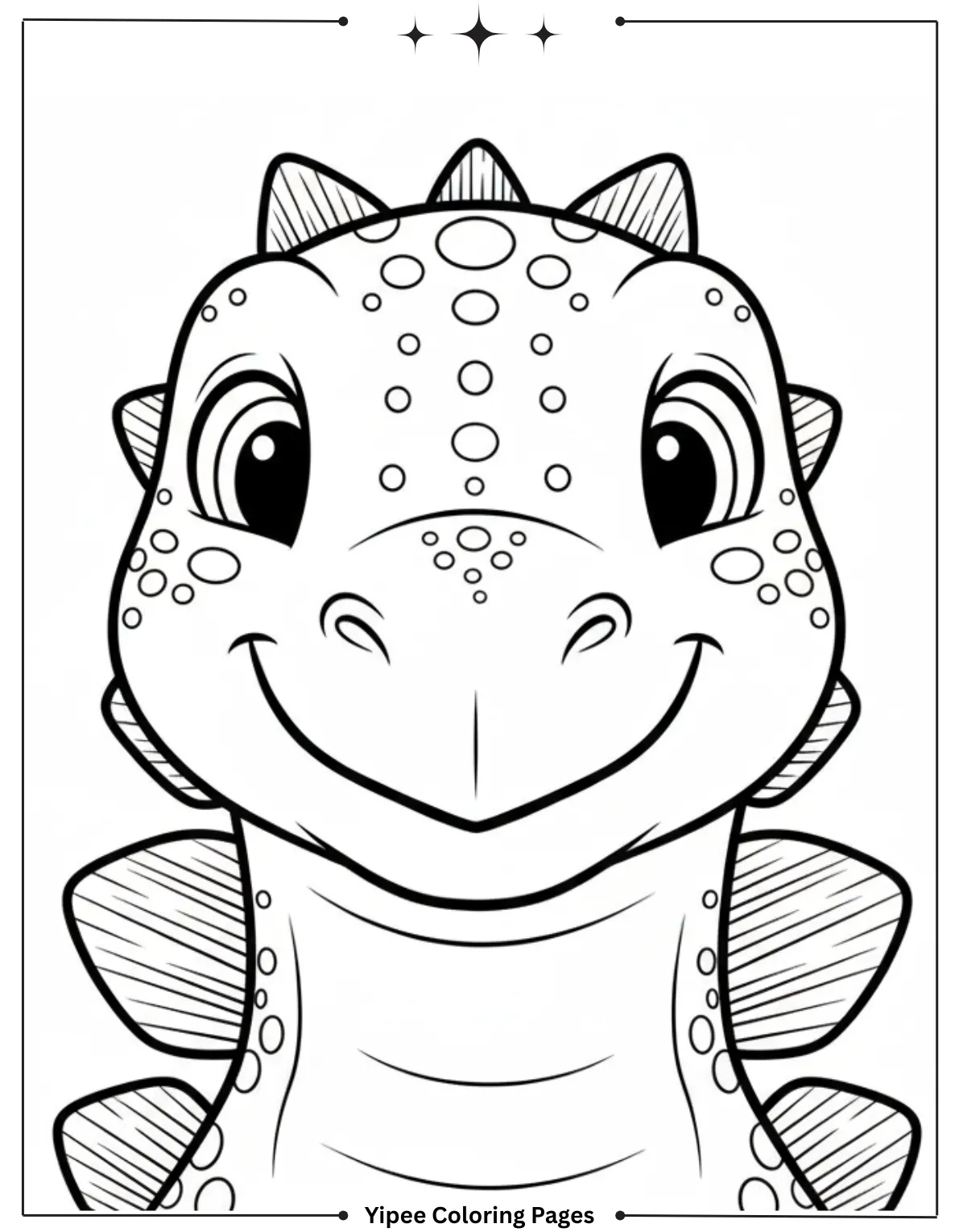 Stegosaurus Coloring Pages - Let’s Color a Dino Star! Close-Up Face of Stegosaurus Coloring Page