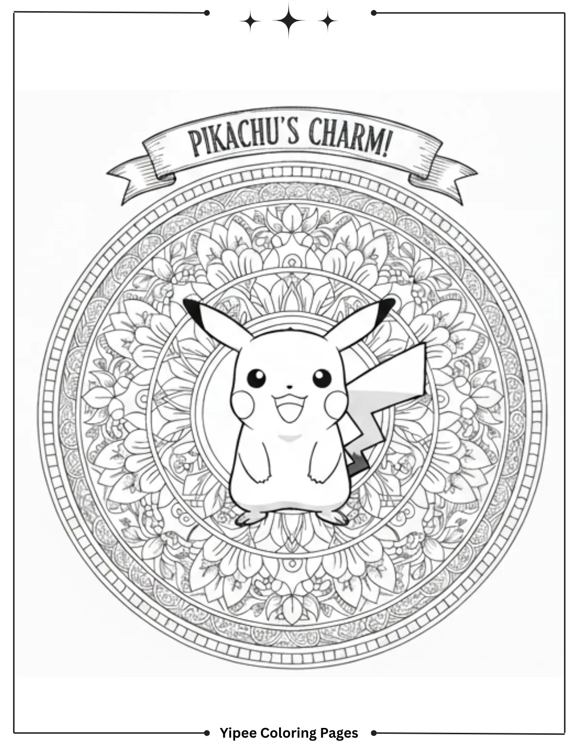 Pikachu Coloring Pages Free For Kids & Adults Detailed Pikachu coloring page