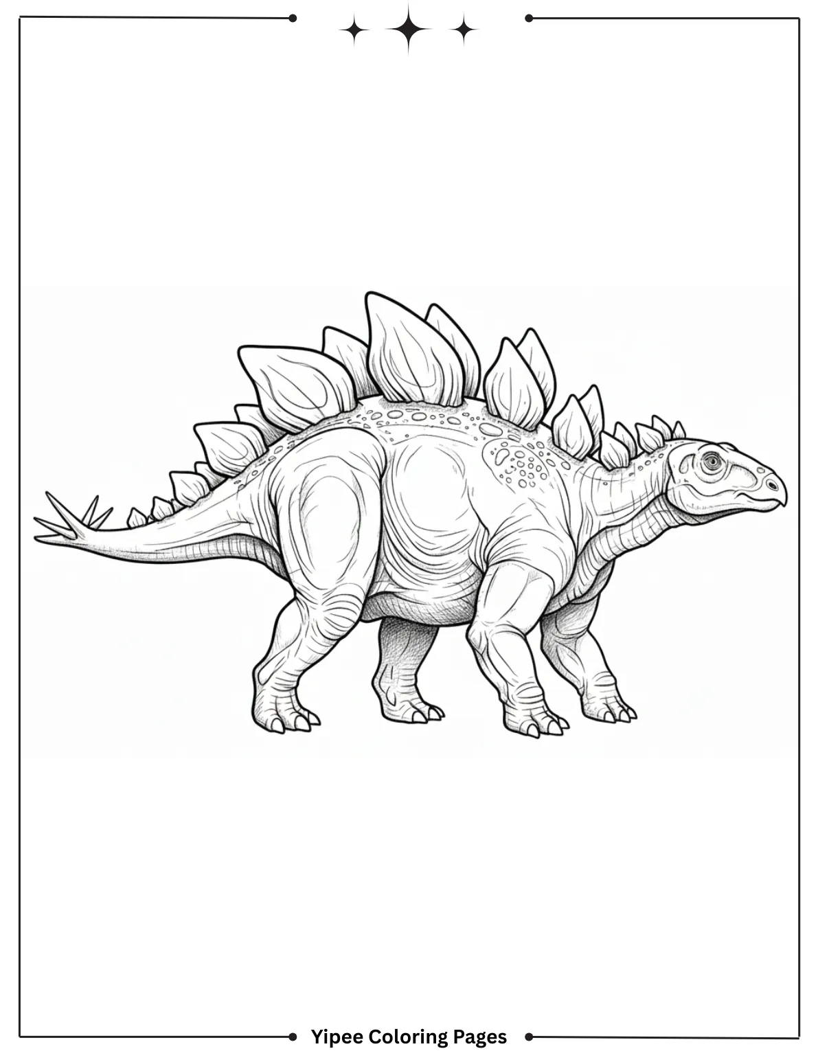 Stegosaurus Coloring Pages - Let’s Color a Dino Star! Detailed Stegosaurus Coloring Page