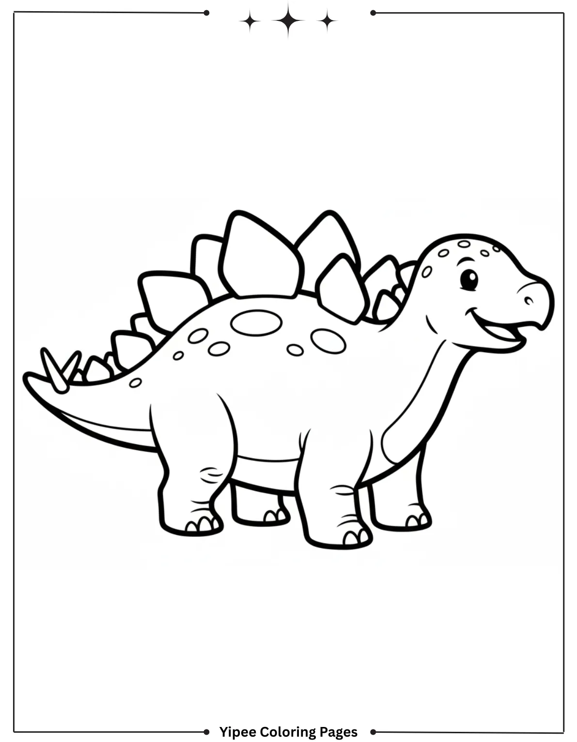 Stegosaurus Coloring Pages - Let’s Color a Dino Star! Easy to Color Stegosaurus Coloring Page