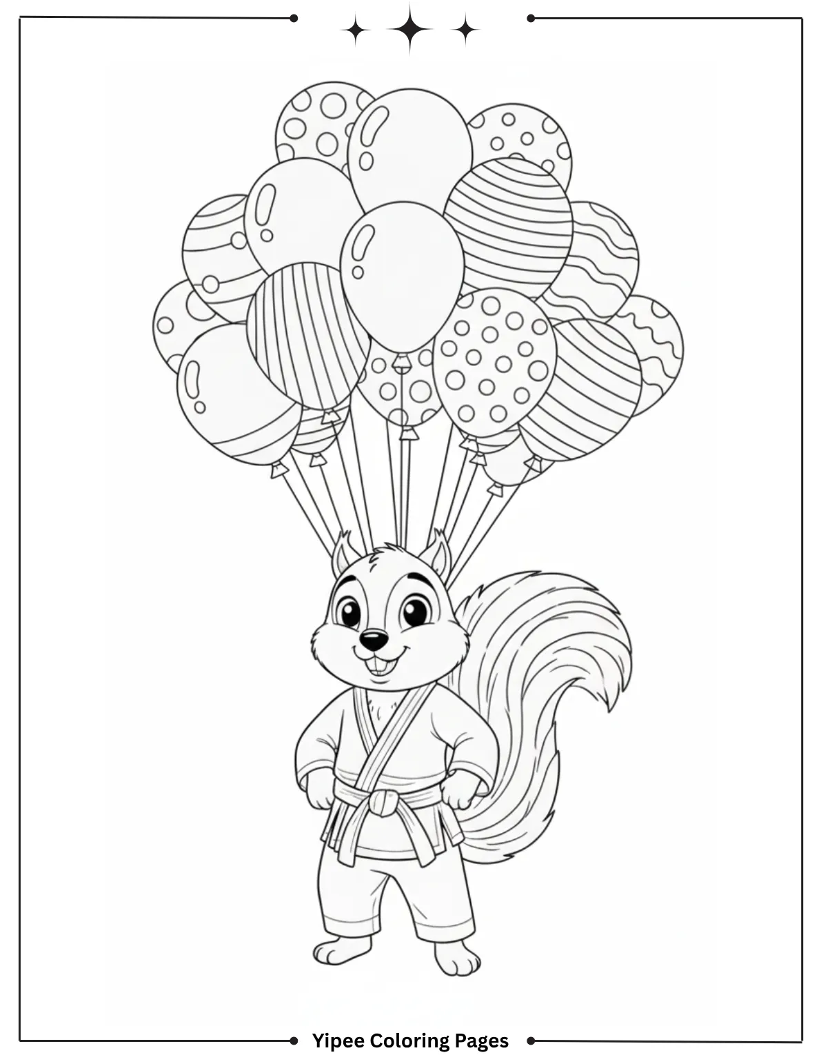 Gruber’s cheerful look and fluffy tail are ready for your crayons!