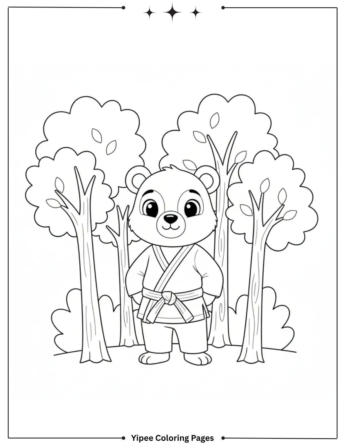 Honey is curious and calm among the trees