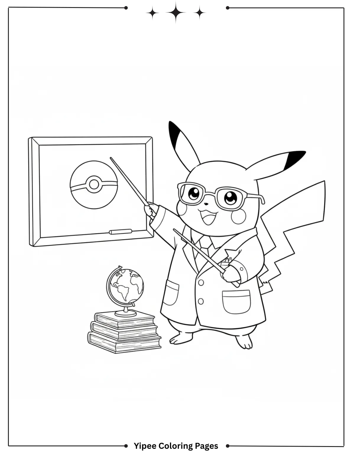 Pikachu Coloring Pages Free For Kids & Adults Pikachu As teacher