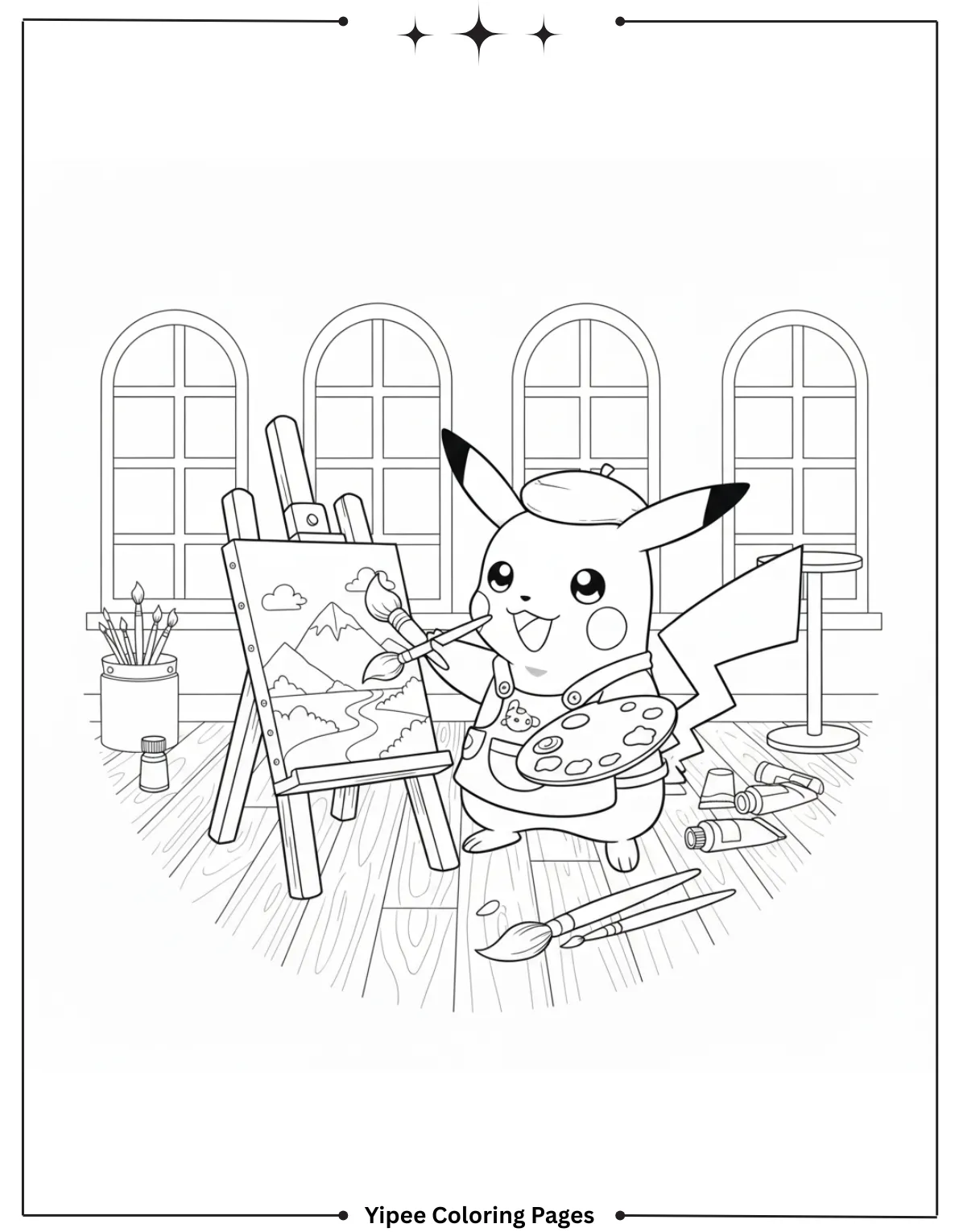 Pikachu Coloring Pages Free For Kids & Adults Pikachu in the Arts