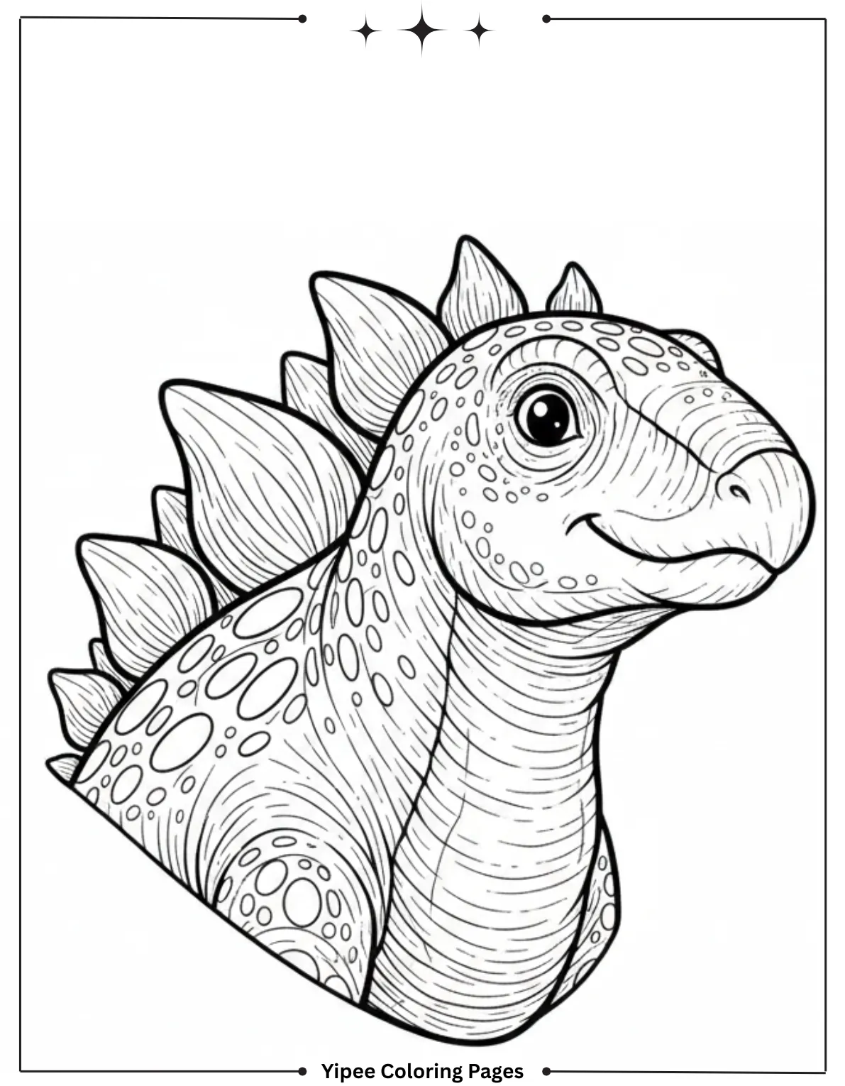 Stegosaurus Coloring Pages - Let’s Color a Dino Star! Stegosaurus Portait Coloring Page