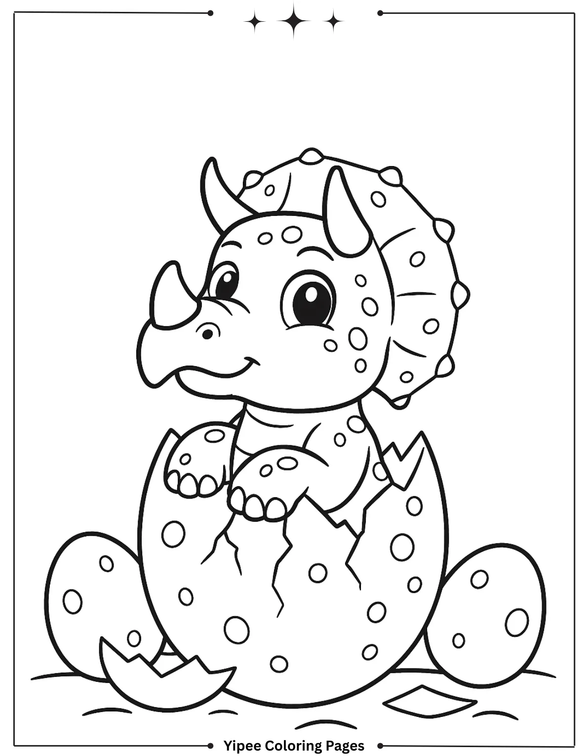 Triceratops hatches egg