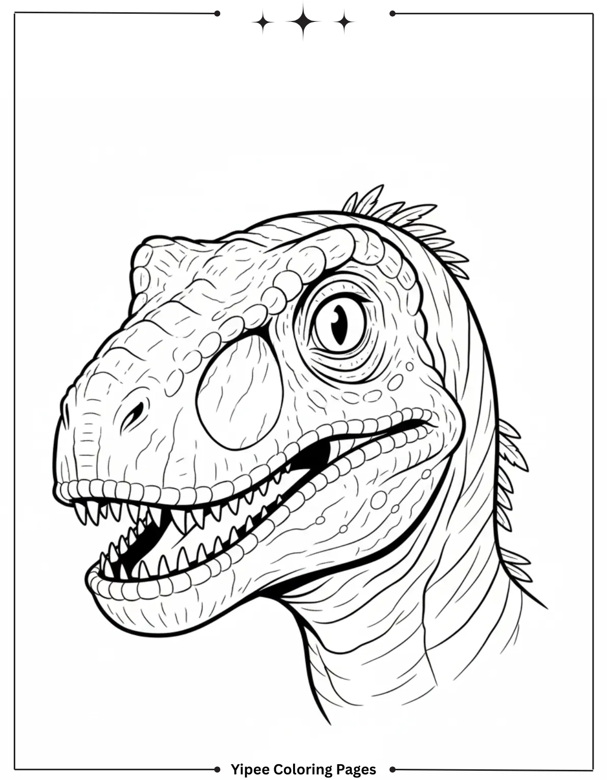 Roar and Color! Velociraptors Coloring Pages for Kids Velociraptor Portrait Coloring Page
