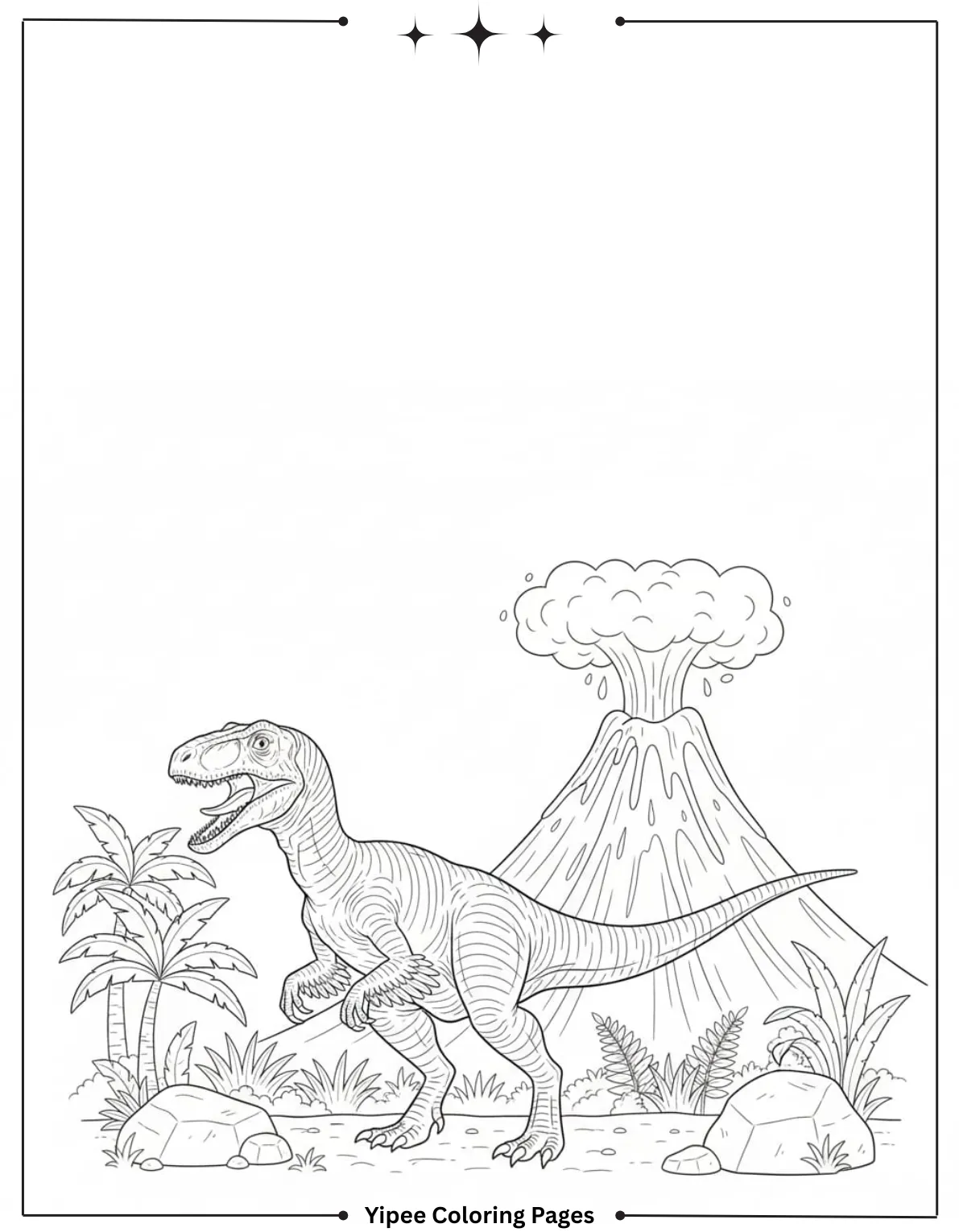 Roar and Color! Velociraptors Coloring Pages for Kids Velociraptor in the Jungle Coloring Sheet
