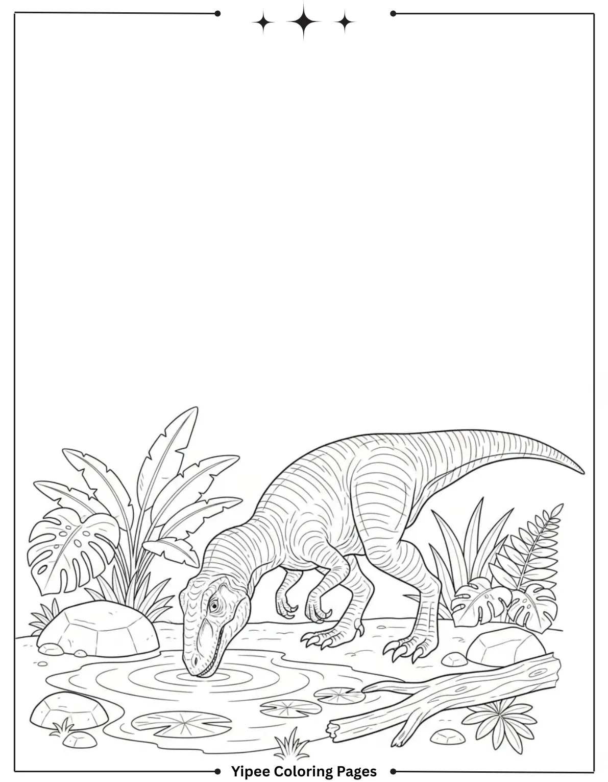 Roar and Color! Velociraptors Coloring Pages for Kids Velociraptor in the Wild with Volcano Coloring Sheet