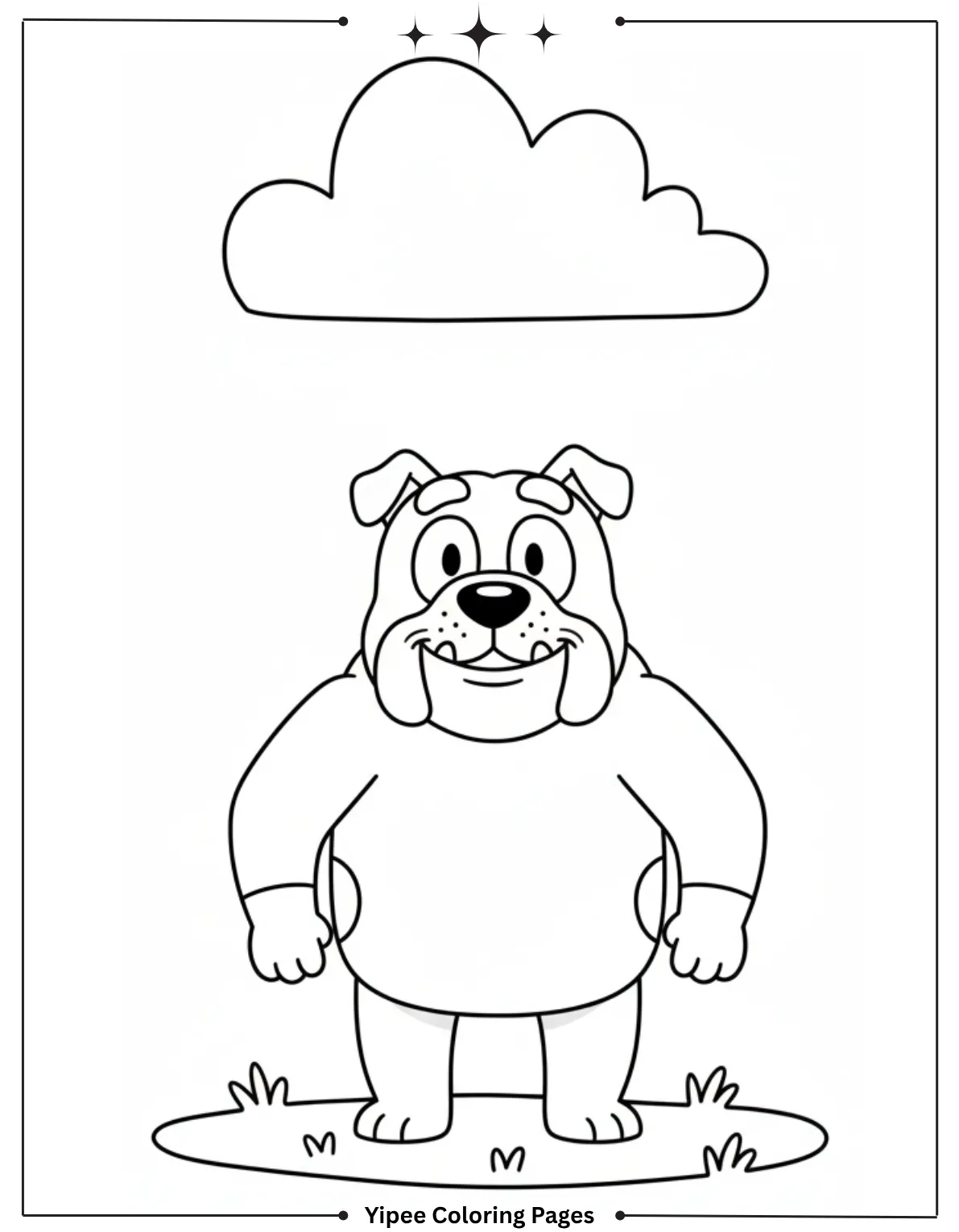 energetic Bluey coloring page