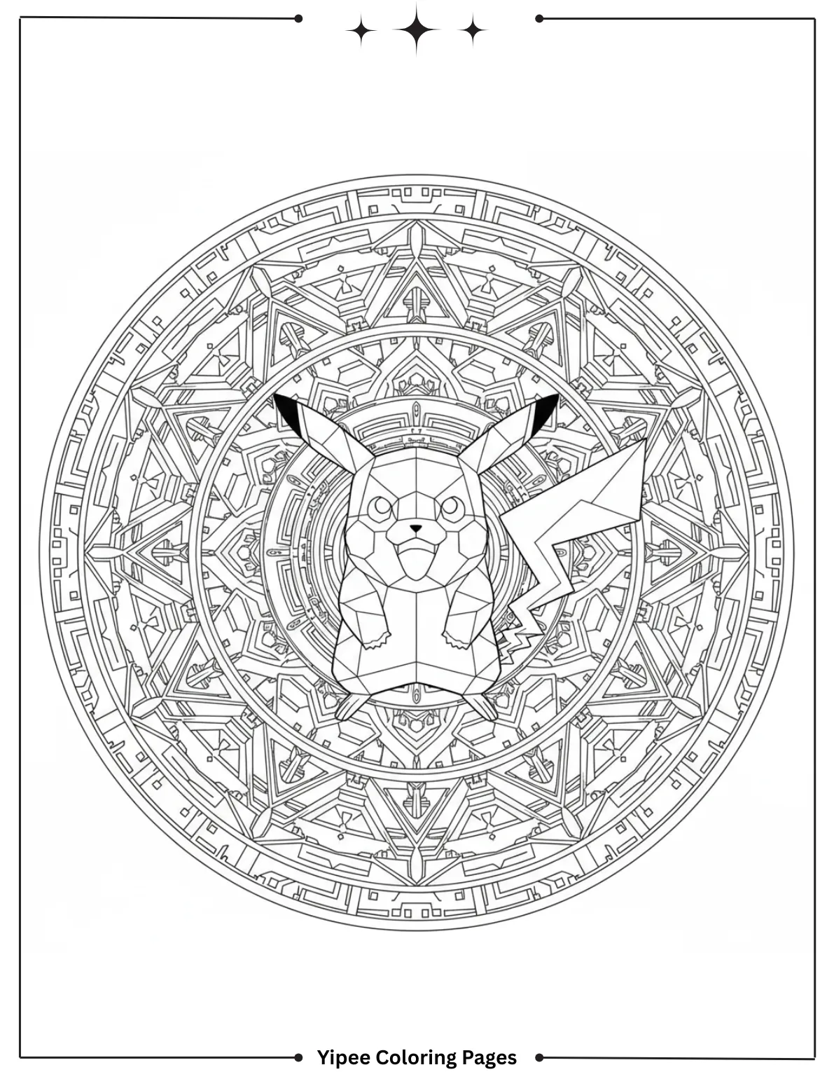 Pikachu Coloring Pages Free For Kids & Adults futuristic Pikachu