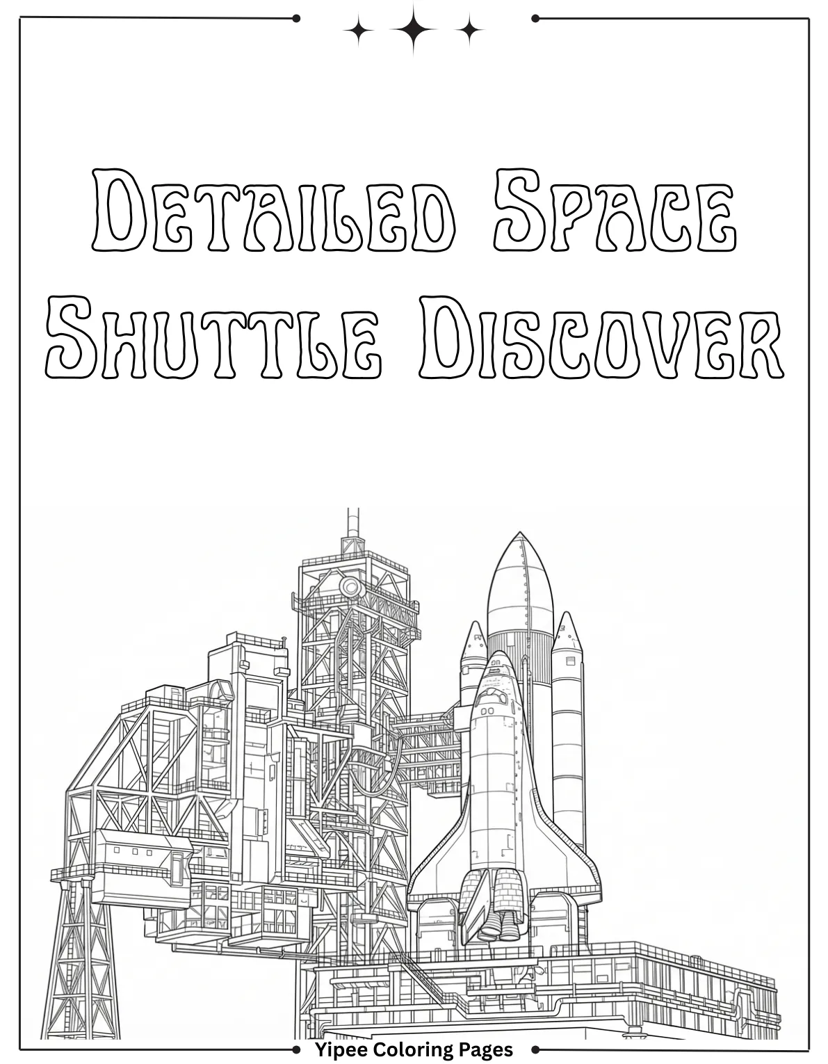 Detailed Space Shuttle Discover Coloring Page