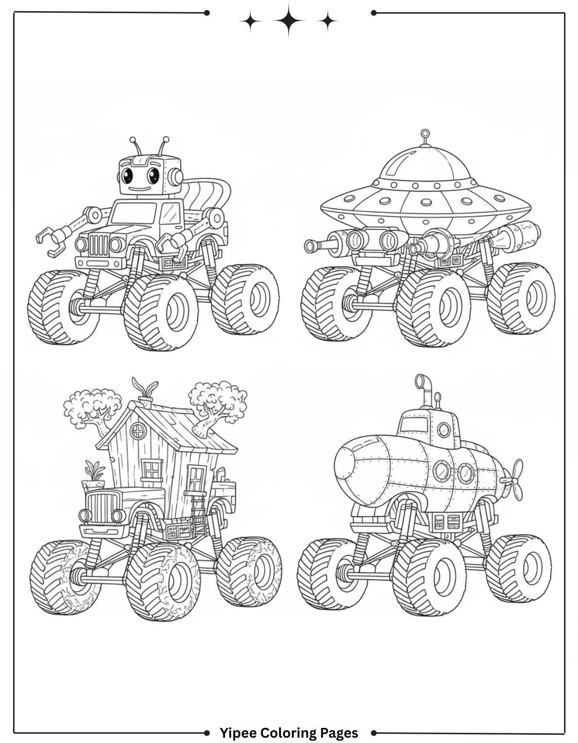 It’s Monster Truck Coloring Pages Time! Different Monster Truck Coloring Page