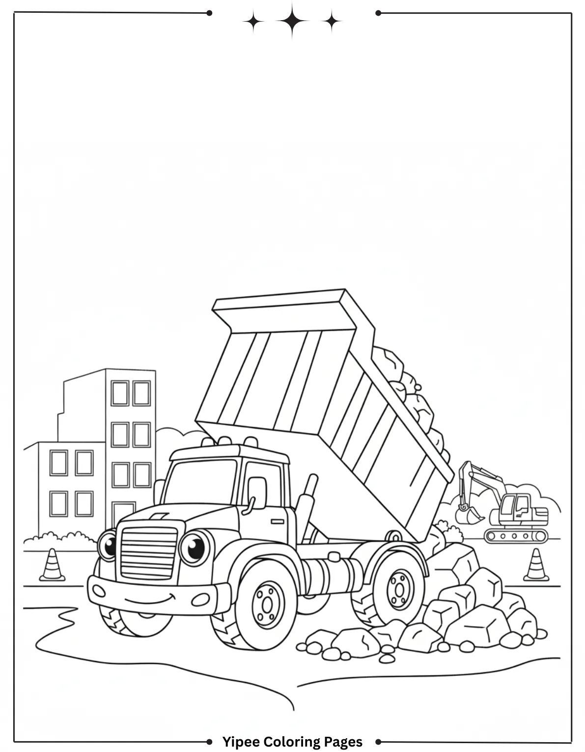 Construction Coloring Pages – Build, Color, and Learn with Creativity Dump Truck Coloring Page