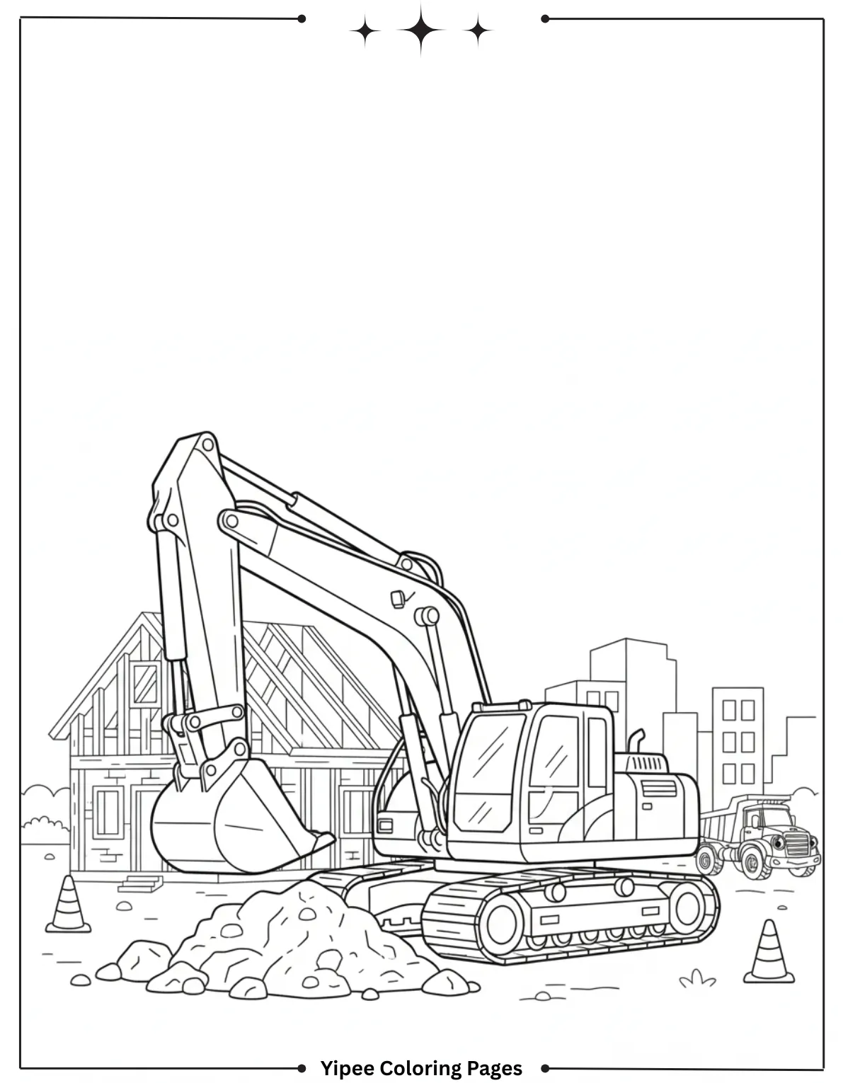 Construction Coloring Pages – Build, Color, and Learn with Creativity Elevated Crane Coloring Page
