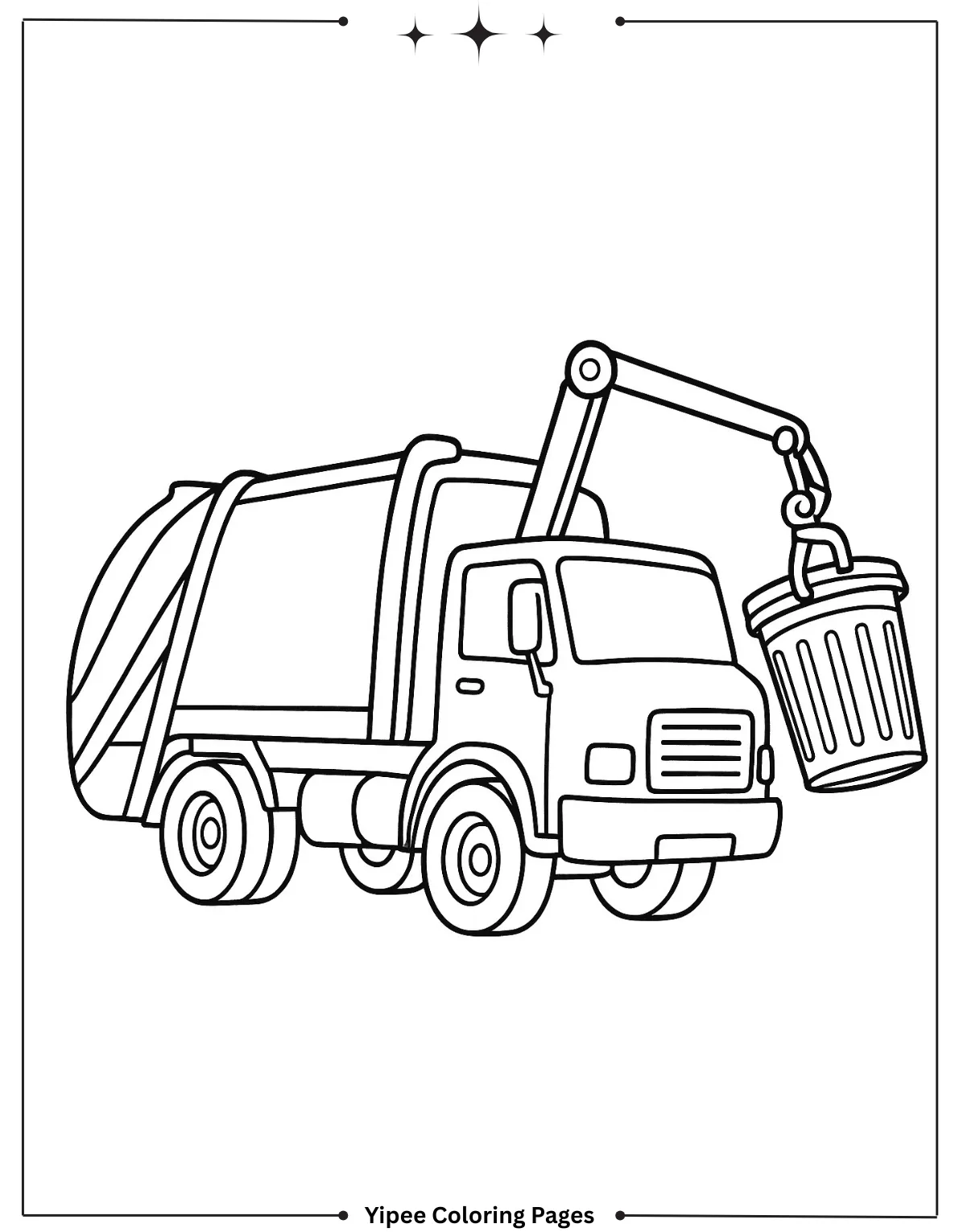 Fun Garbage Truck Coloring Pages to Print Garbage Truck Lifting Trash Can Coloring Page