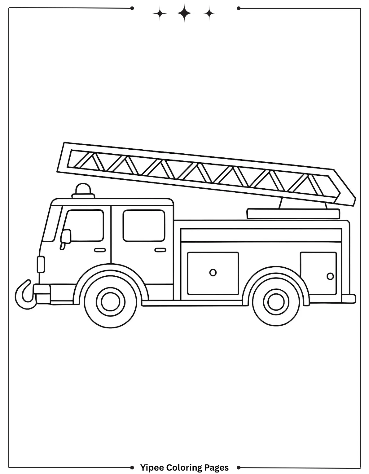 Fire Truck Coloring Pages – Exciting & Free Printables Hook and Ladder Fire Truck Coloring Page