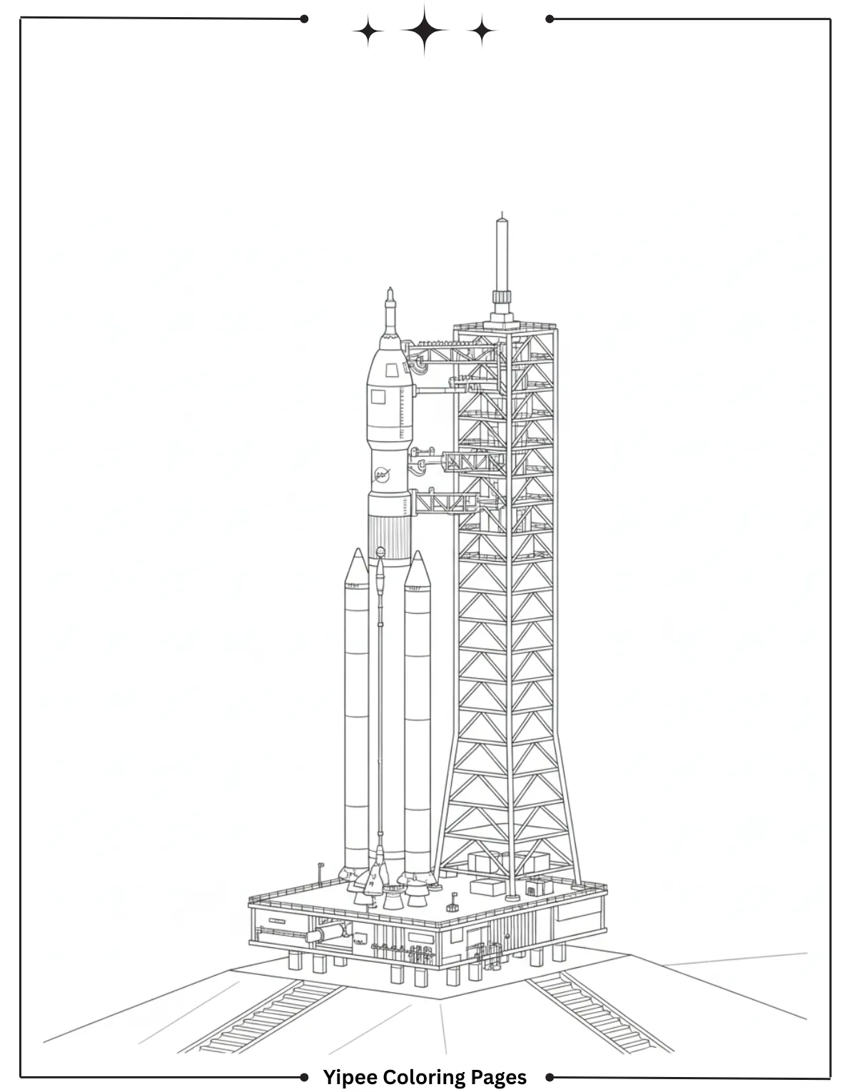 NASA Space Launch System Coloring Page