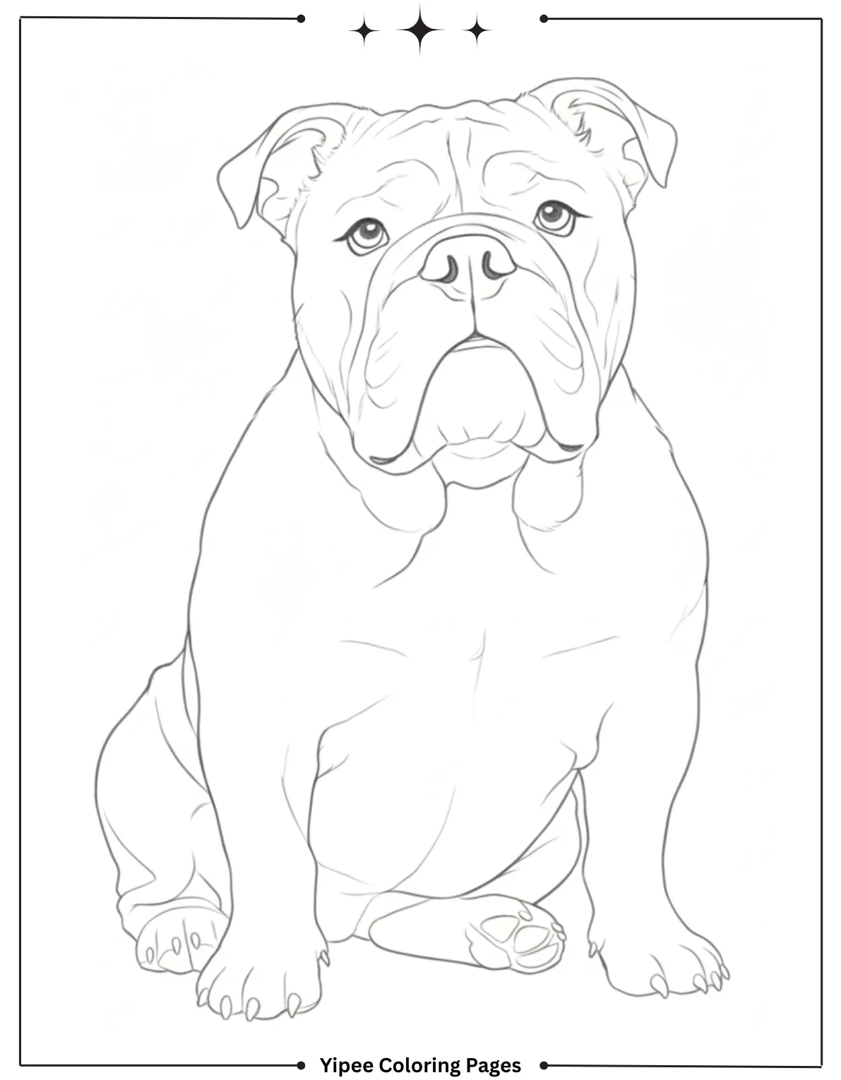 Realistic Dog Coloring Pages: Download, Print & Have Fun! Realistic English Bulldog Coloring Page