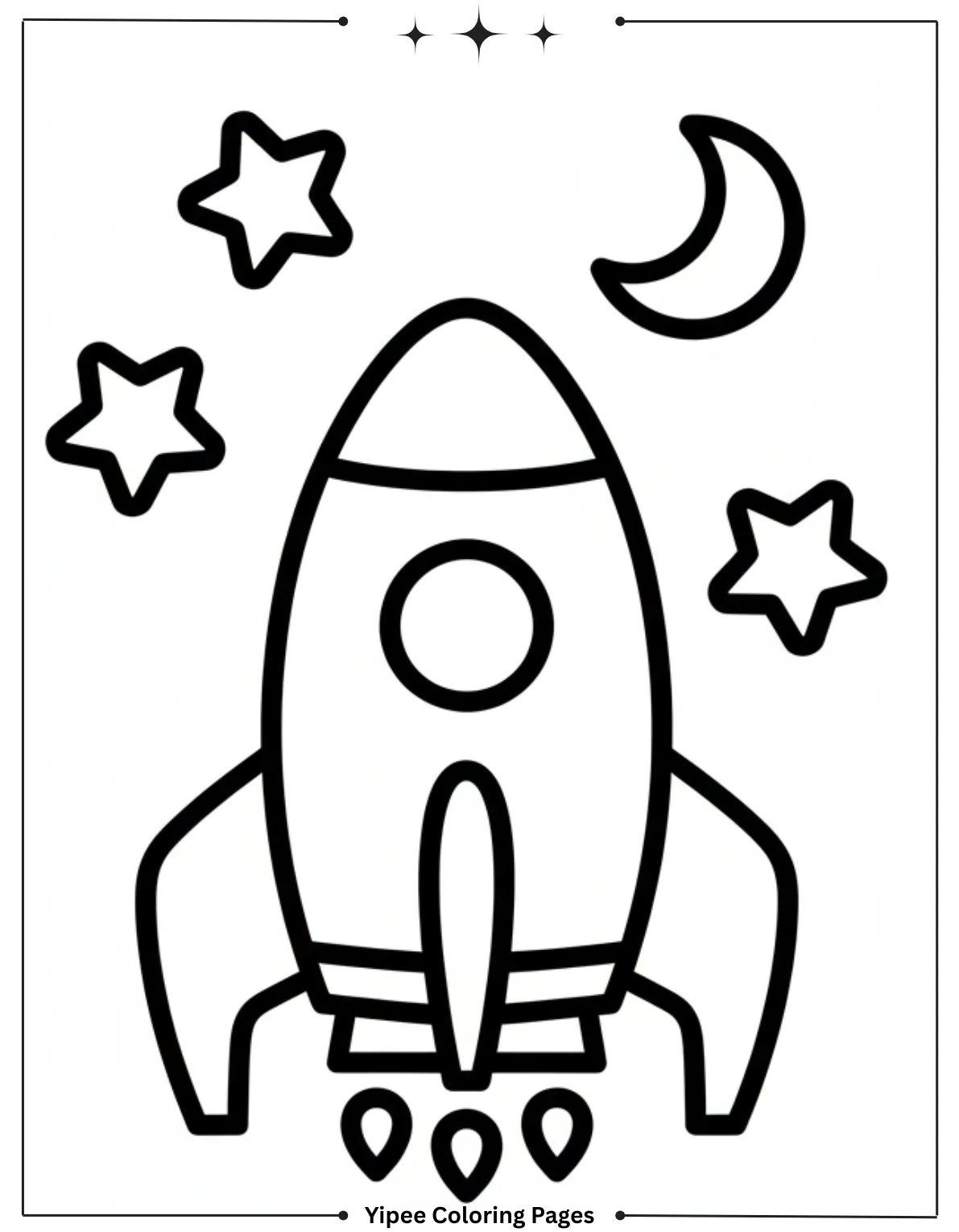 Rocket coloring page for kid