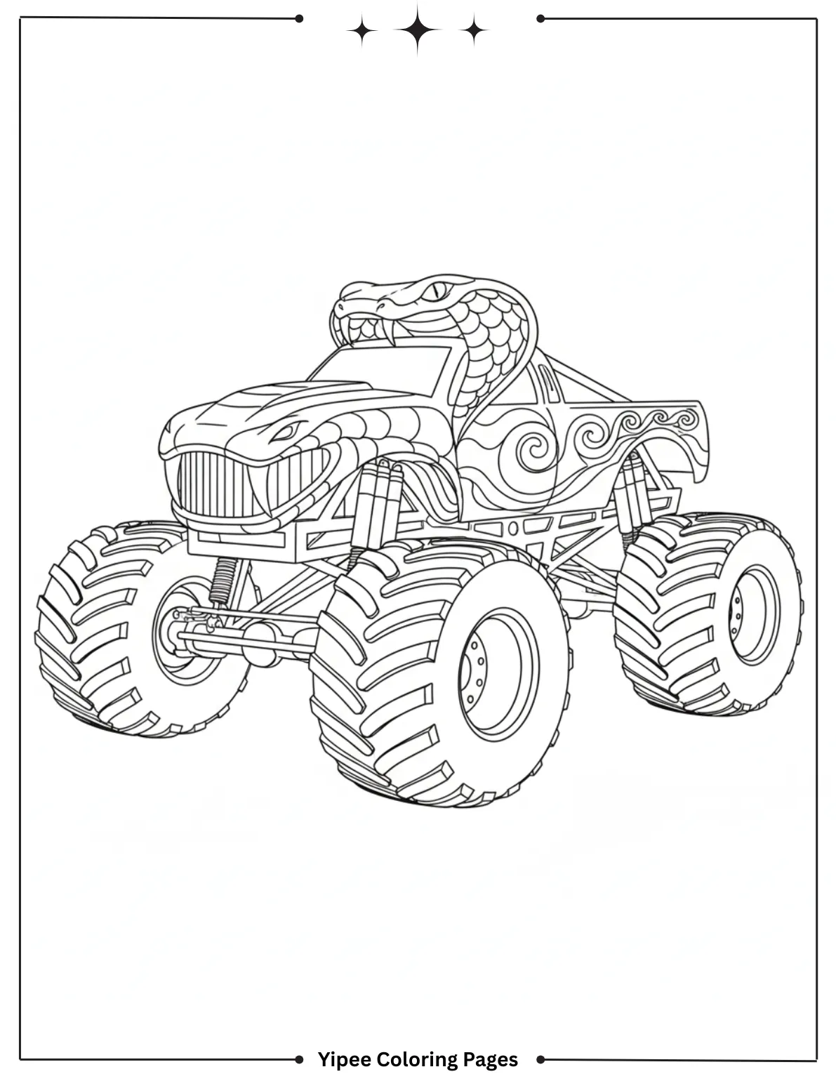 It’s Monster Truck Coloring Pages Time! Shark Truck Monster Truck Coloring Page