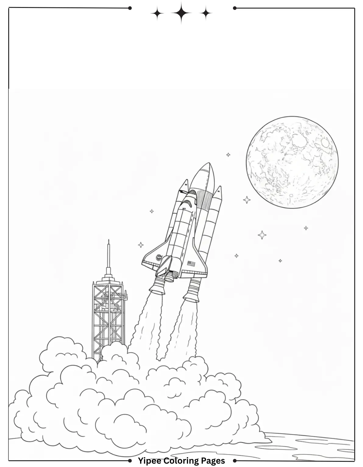 Space Shuttle Coloring Sheet for Kids