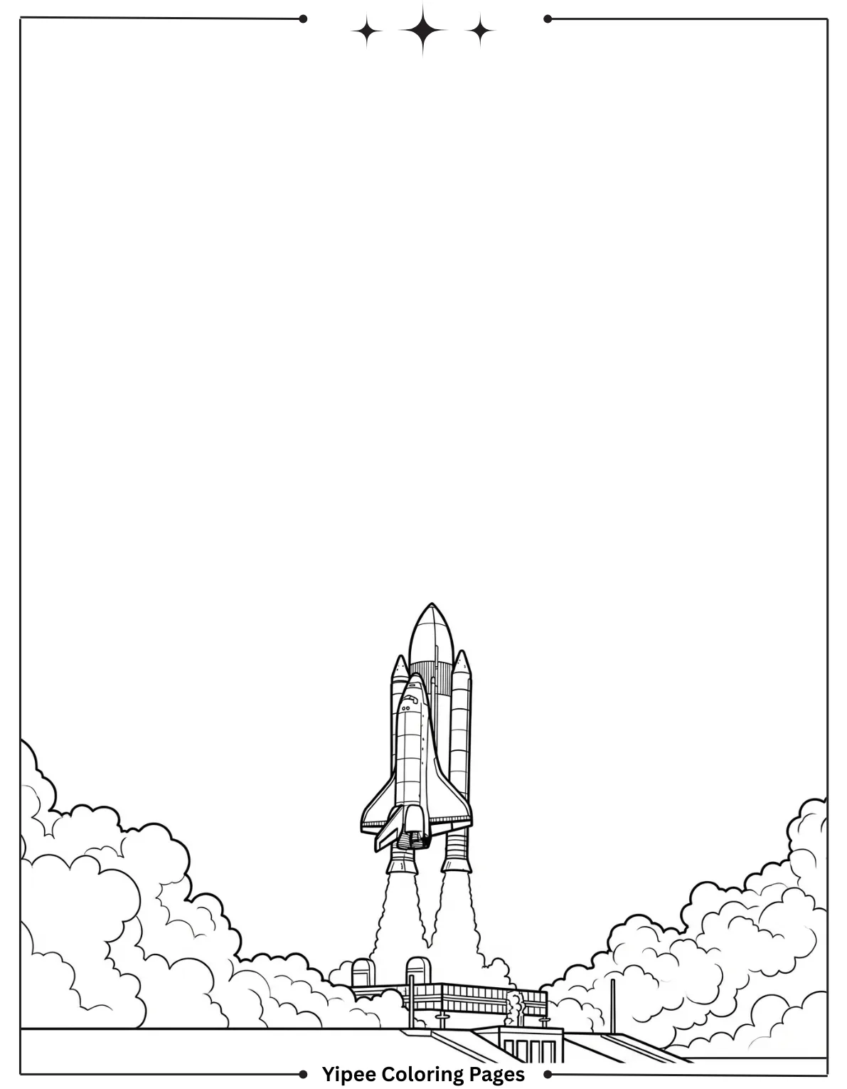 Space Shuttle Discovery Launches Coloring Page