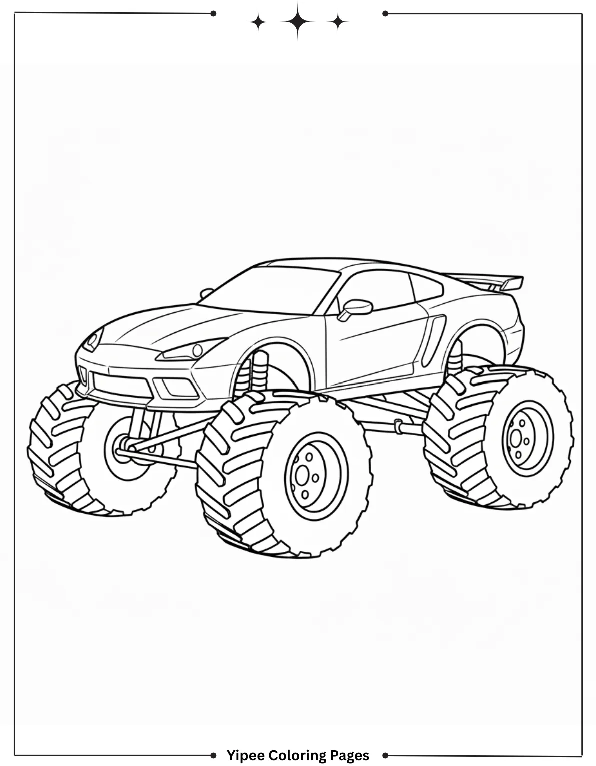 It’s Monster Truck Coloring Pages Time! Sports car Monster Truck Coloring Page