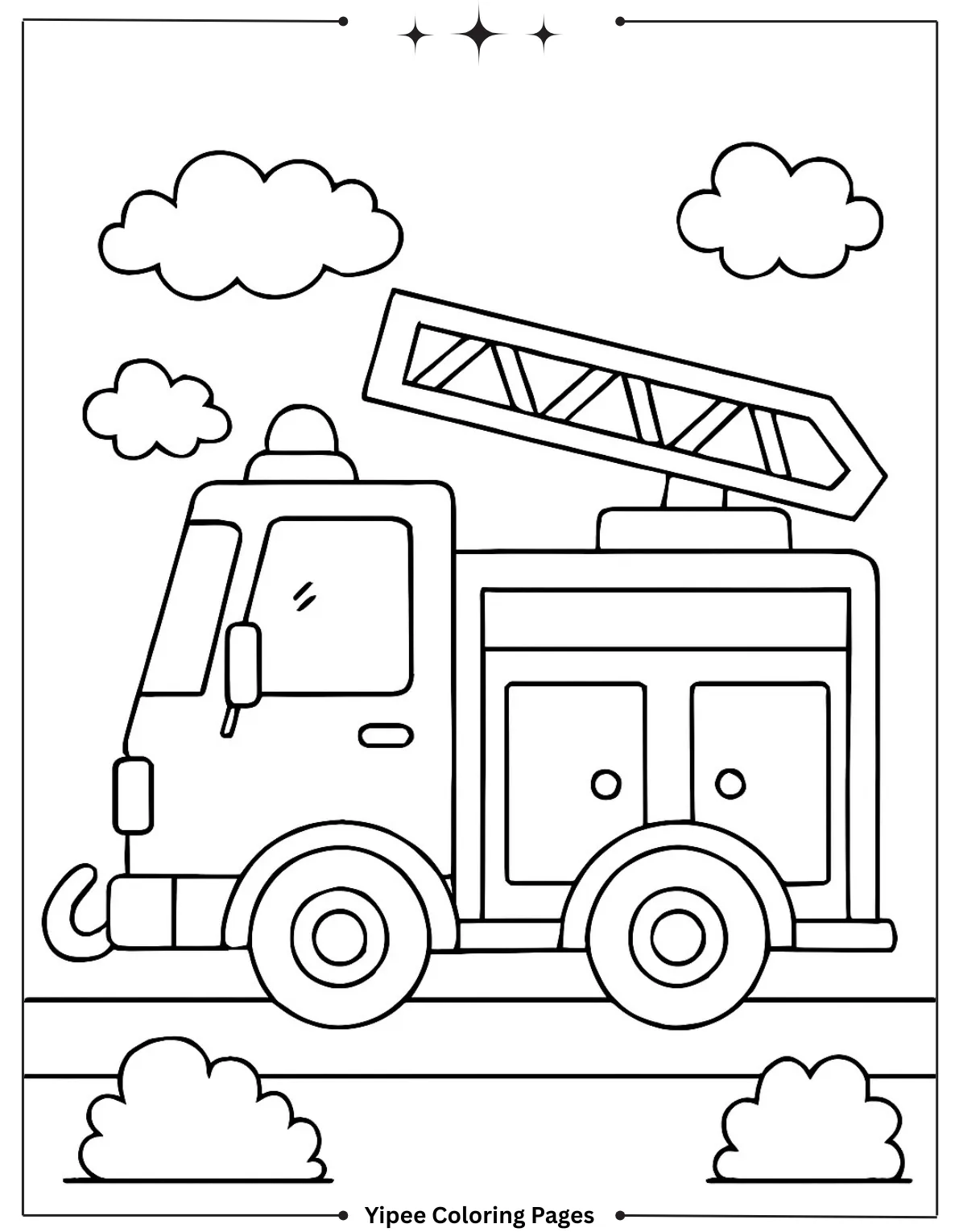 Fire Truck Coloring Pages – Exciting & Free Printables cute fire truk coloring pages