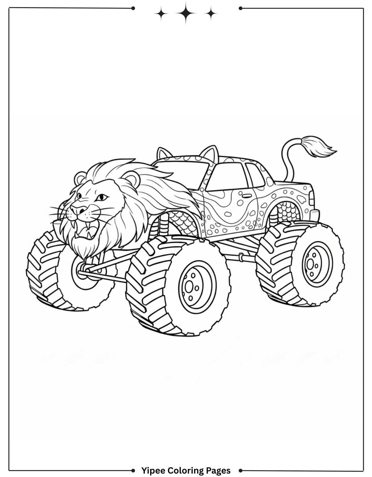 It’s Monster Truck Coloring Pages Time! lion Monster Truck Coloring Page