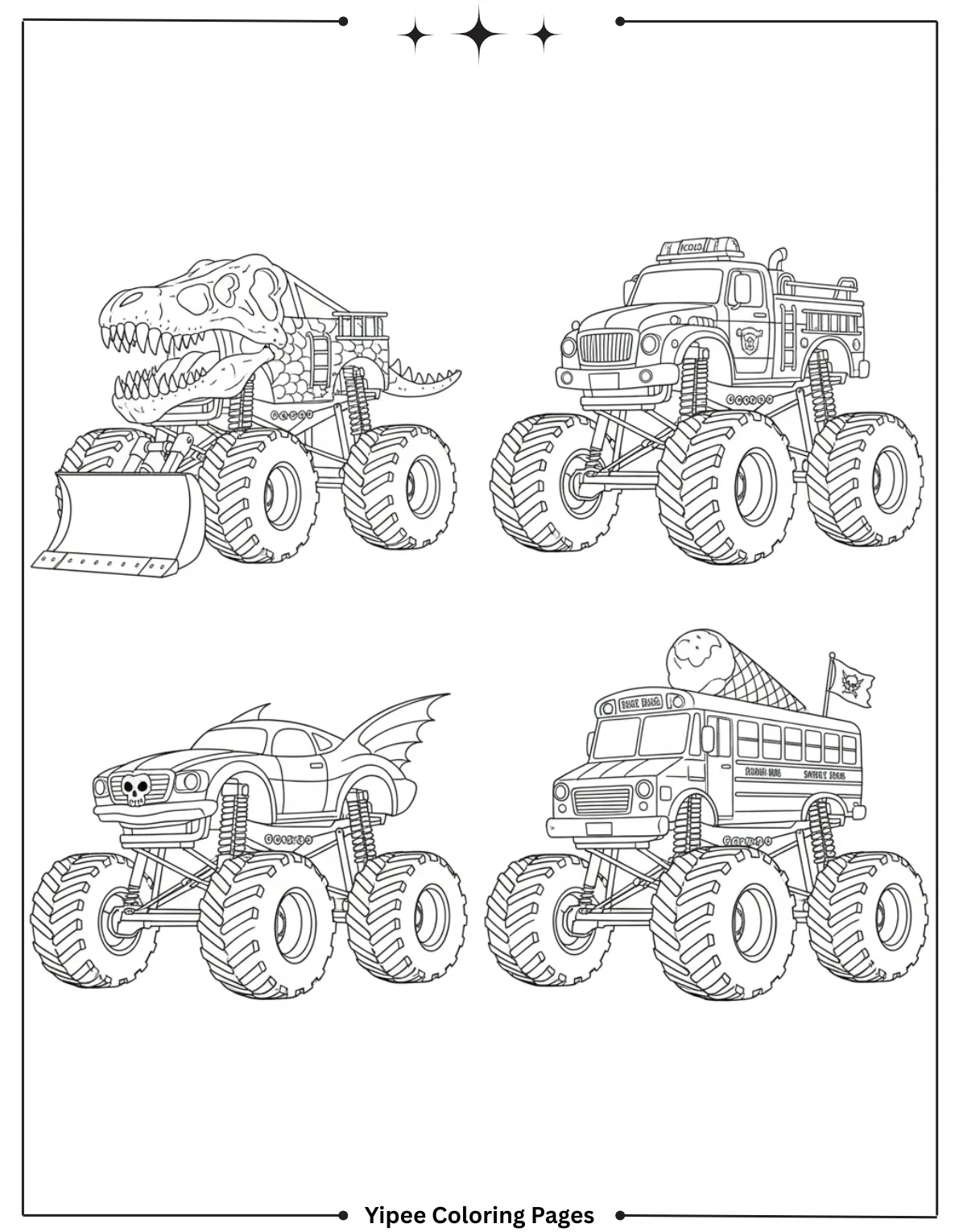 It’s Monster Truck Coloring Pages Time! unique fish Monster Truck Coloring Page