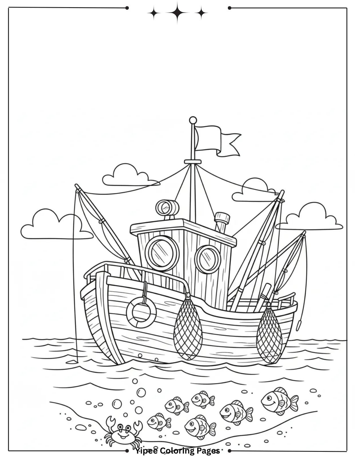 Boat Coloring Sheet for kids