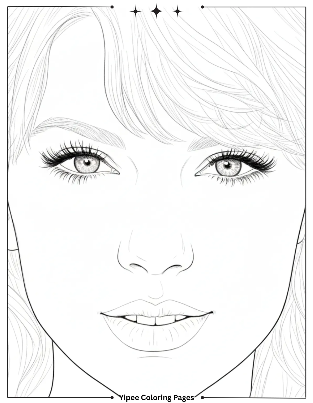 Taylor Swift Coloring Pages Fan Art Fun Close Up Of Taylor Swift’s Face