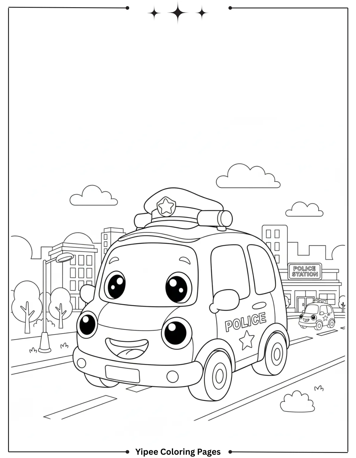 Cute Cartoon Police Patrol Car From BabyBus