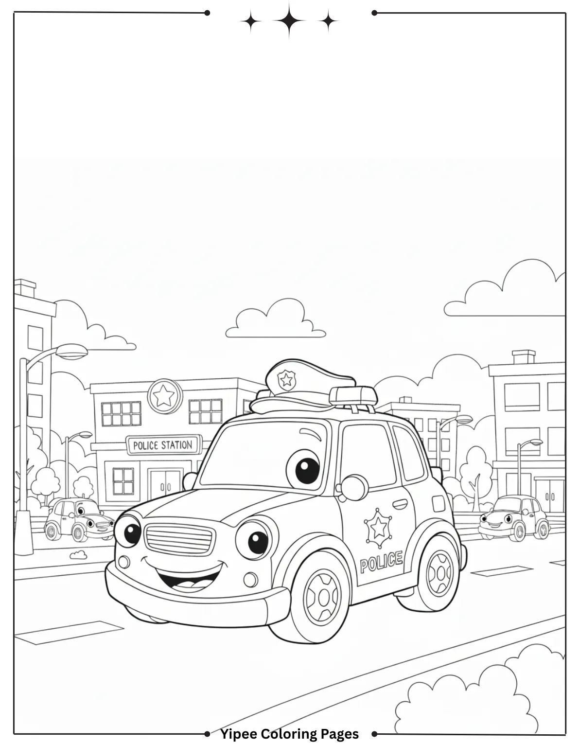 Easy Outline Police Car From Fisher-Price Little People