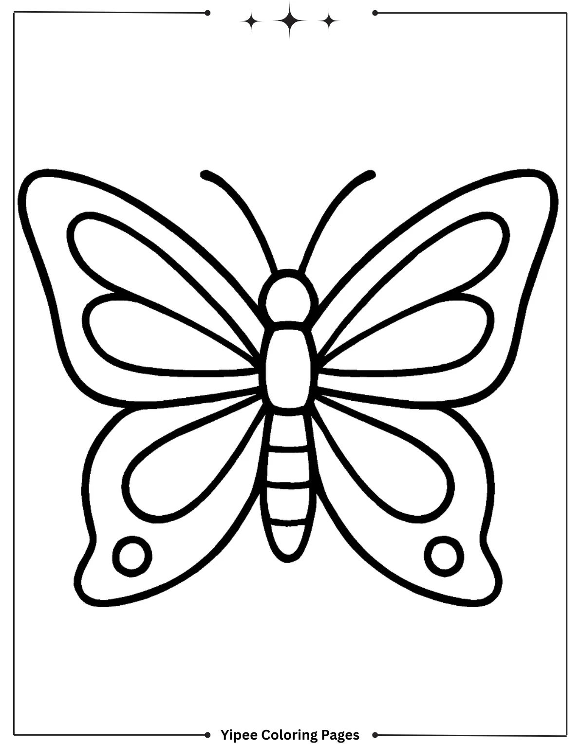 Butterfly Coloring Pages for Kids: Create Your Own Rainbow Wings! Easy to Color Butterfly Coloring Page for Preschoolers