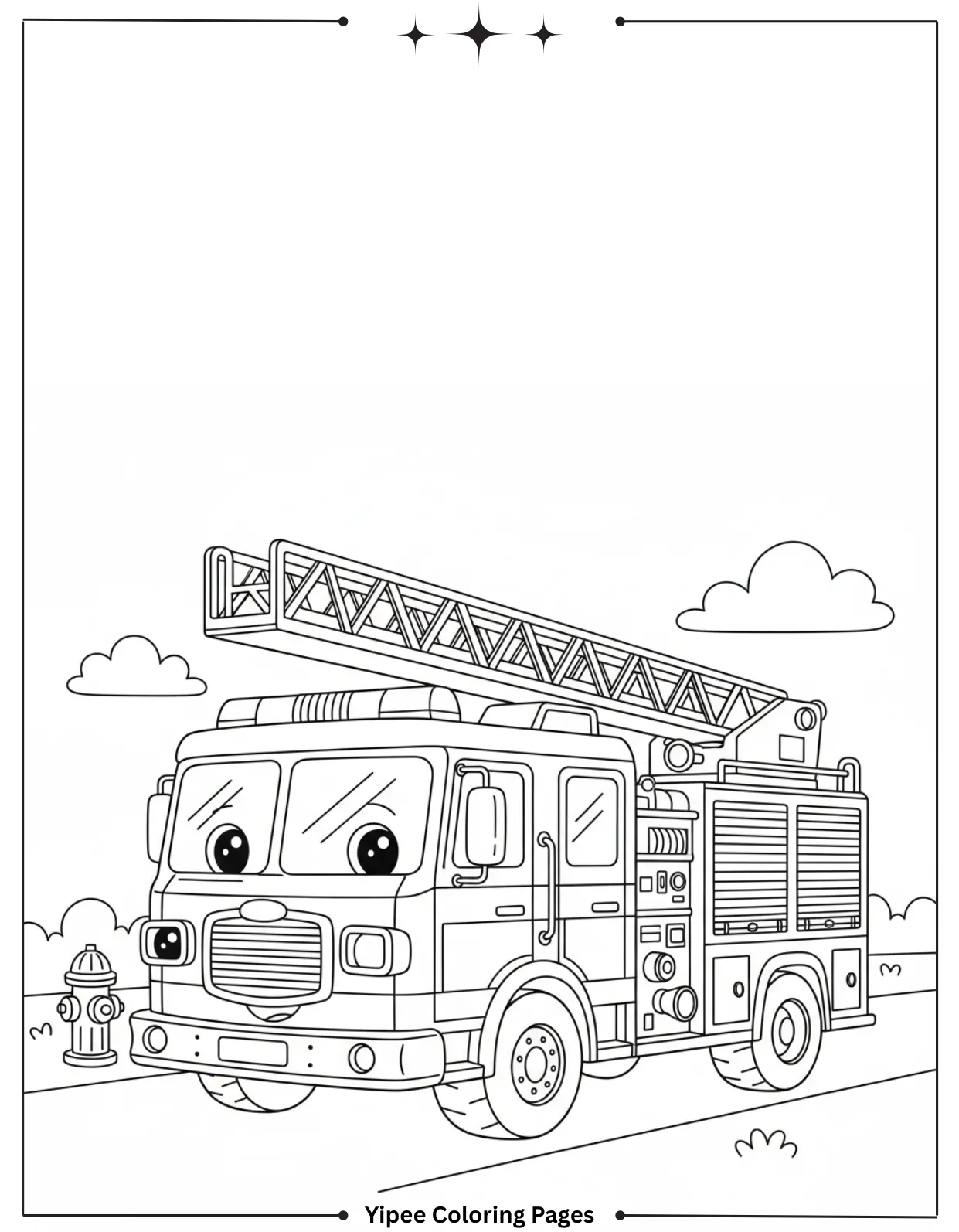 firetruck coloring sheet for kids