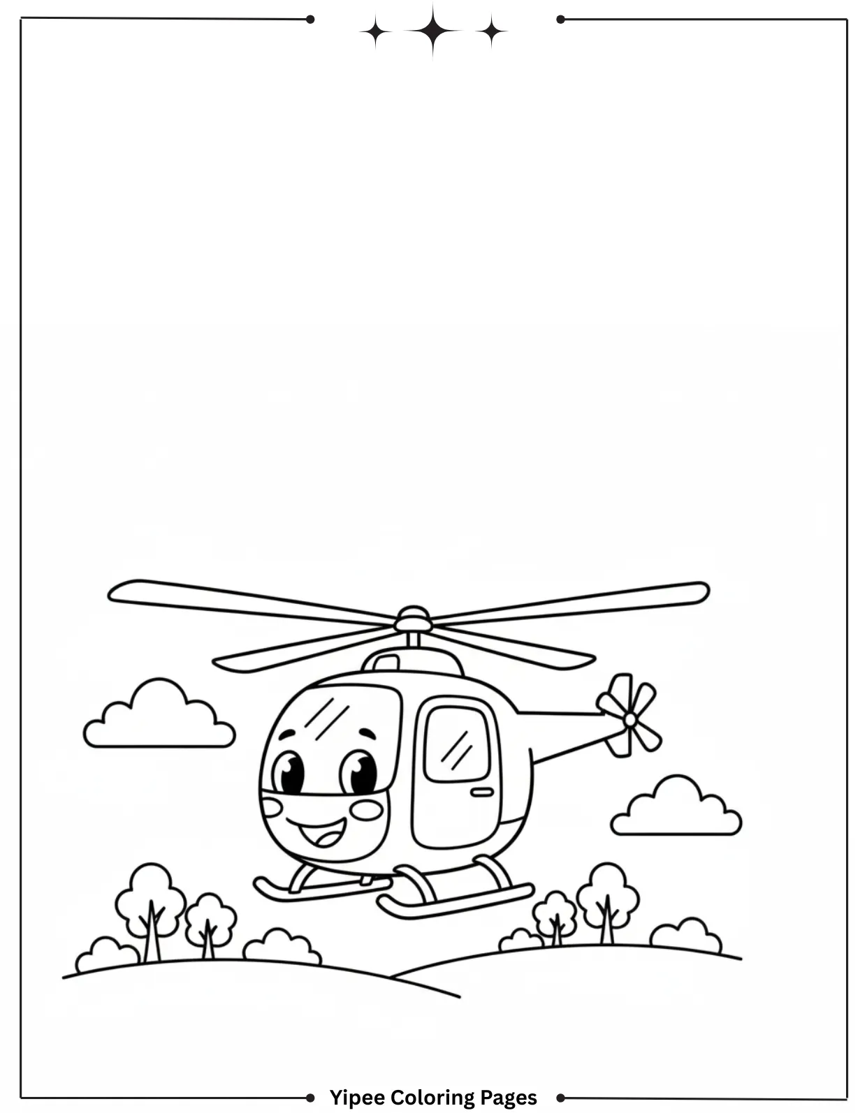 Helicopter Coloring Sheet for kids