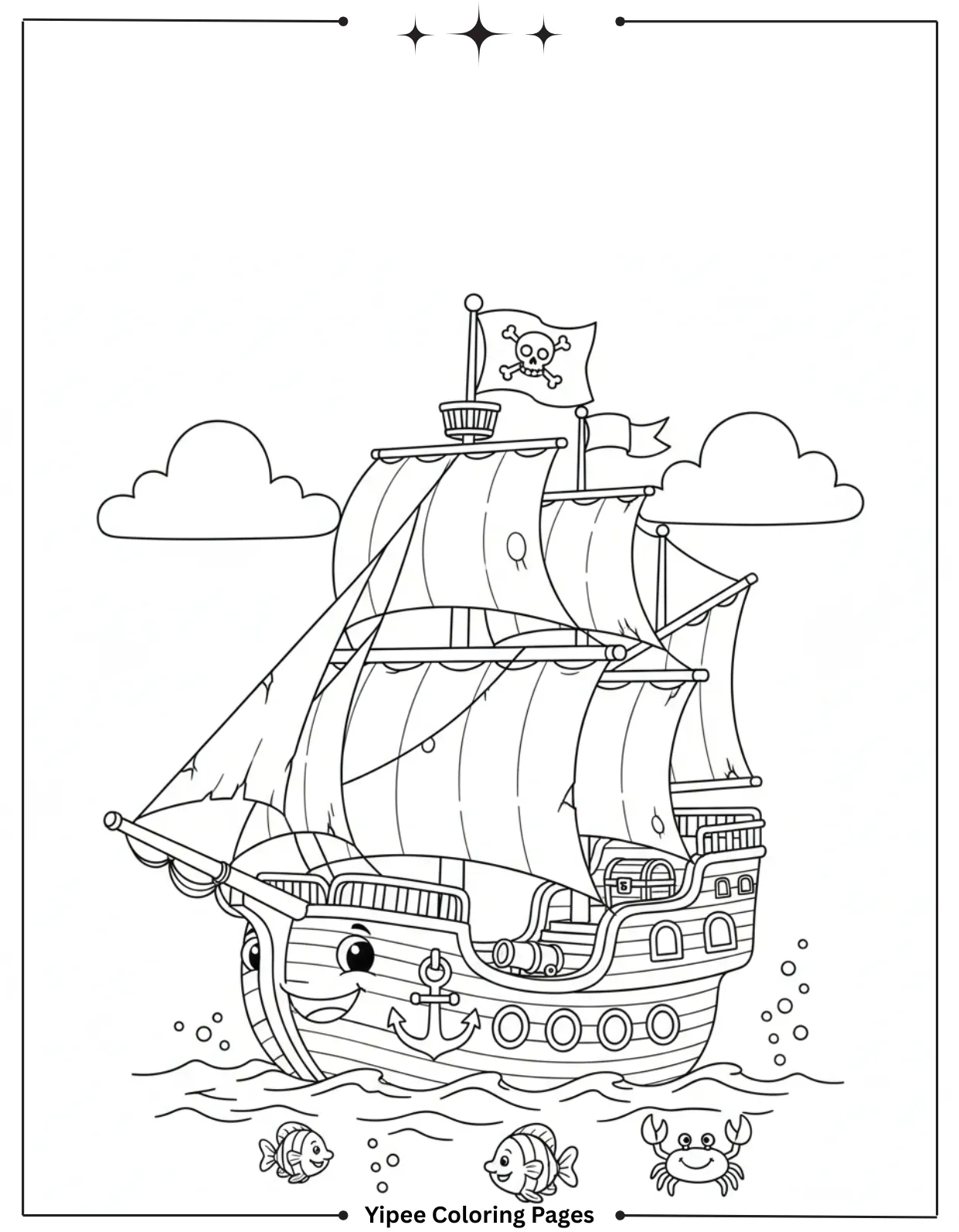 Pirate Ship Coloring Sheet for kids