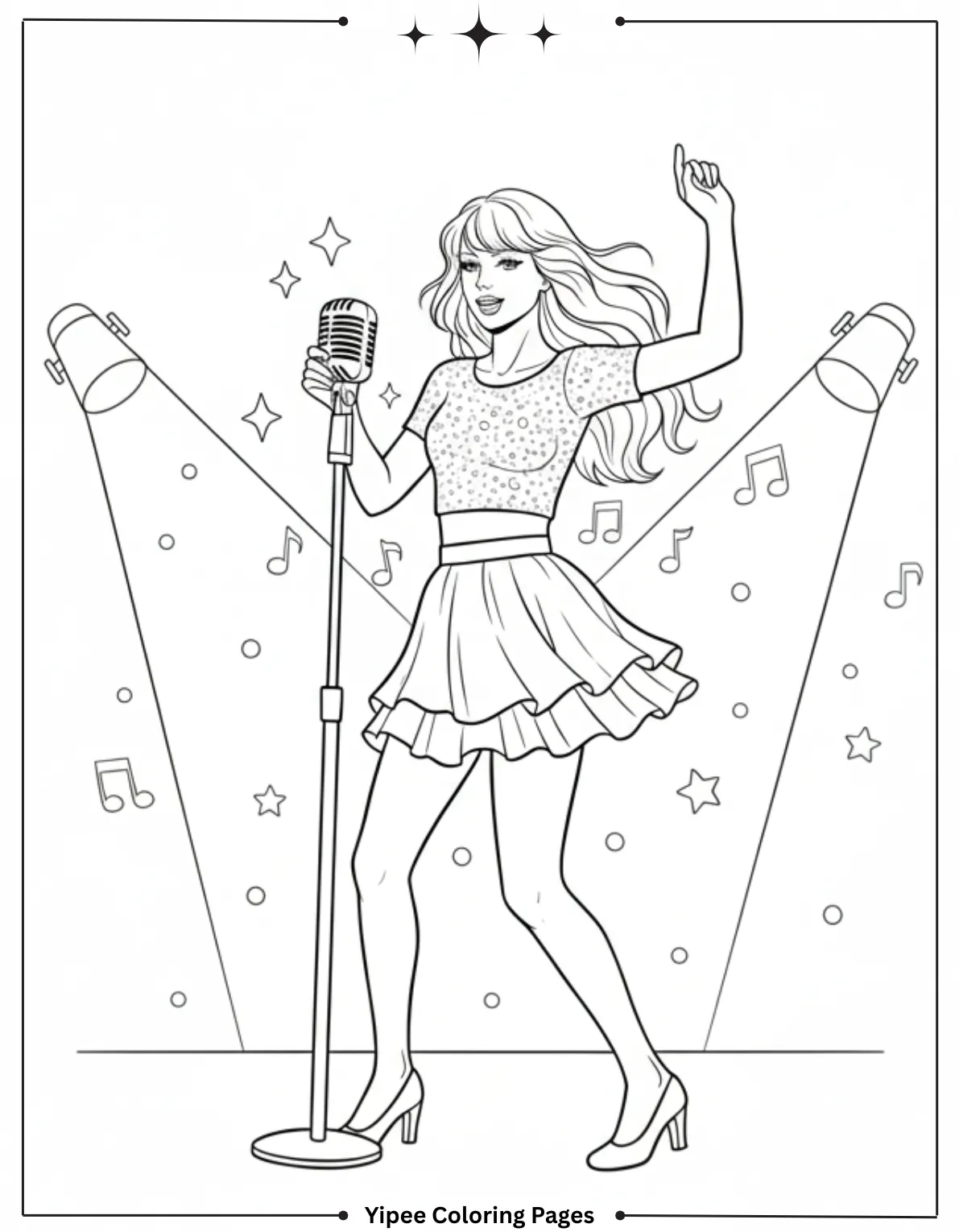 Taylor Swift Coloring Pages Fan Art Fun Realistic Coloring Sheet Of Taylor Swift In Concert